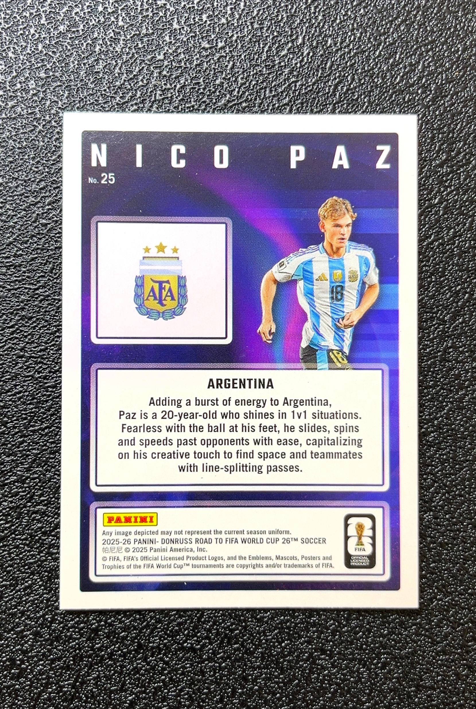 【岛屿拍卖】2025 Donruss Magicians Road to FIFA World Cup 世界杯之路 Nico Paz 尼科·帕斯 卡品如图 高价值 #25 0024#362