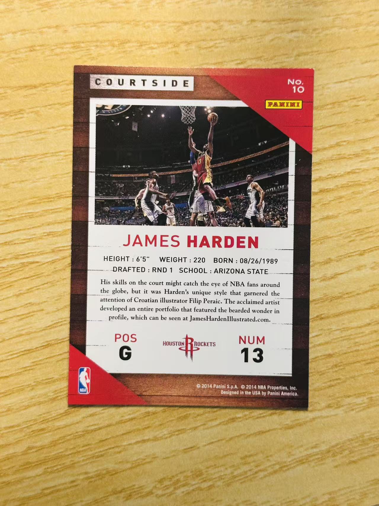 2014 Panini nba James Harden 嘿嘿代卖 詹姆斯 哈登 横版 场边特卡 火箭 登哥 收藏必备
