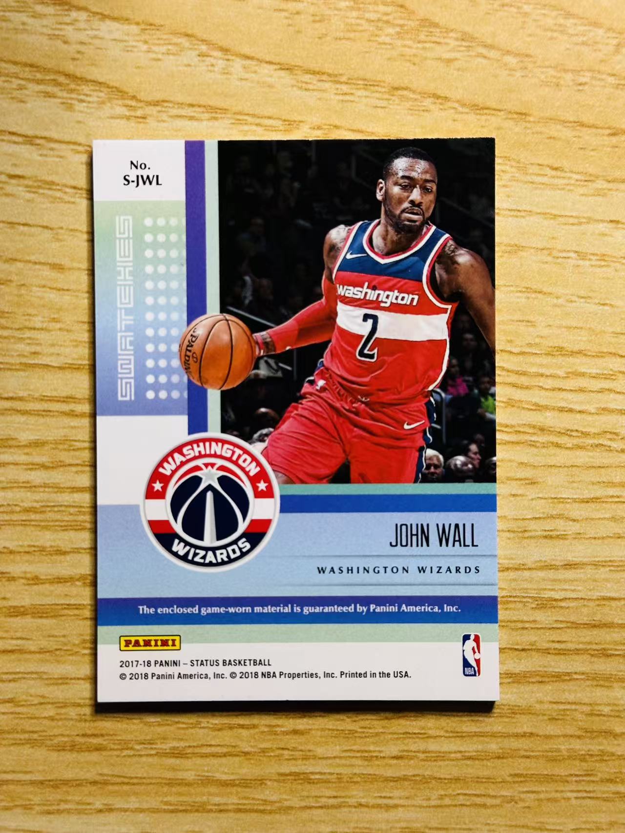 2017-18 Panini Status John Wall #S-JWL 约翰 沃尔 奇才 粉折 折射 球衣切割 19/99编