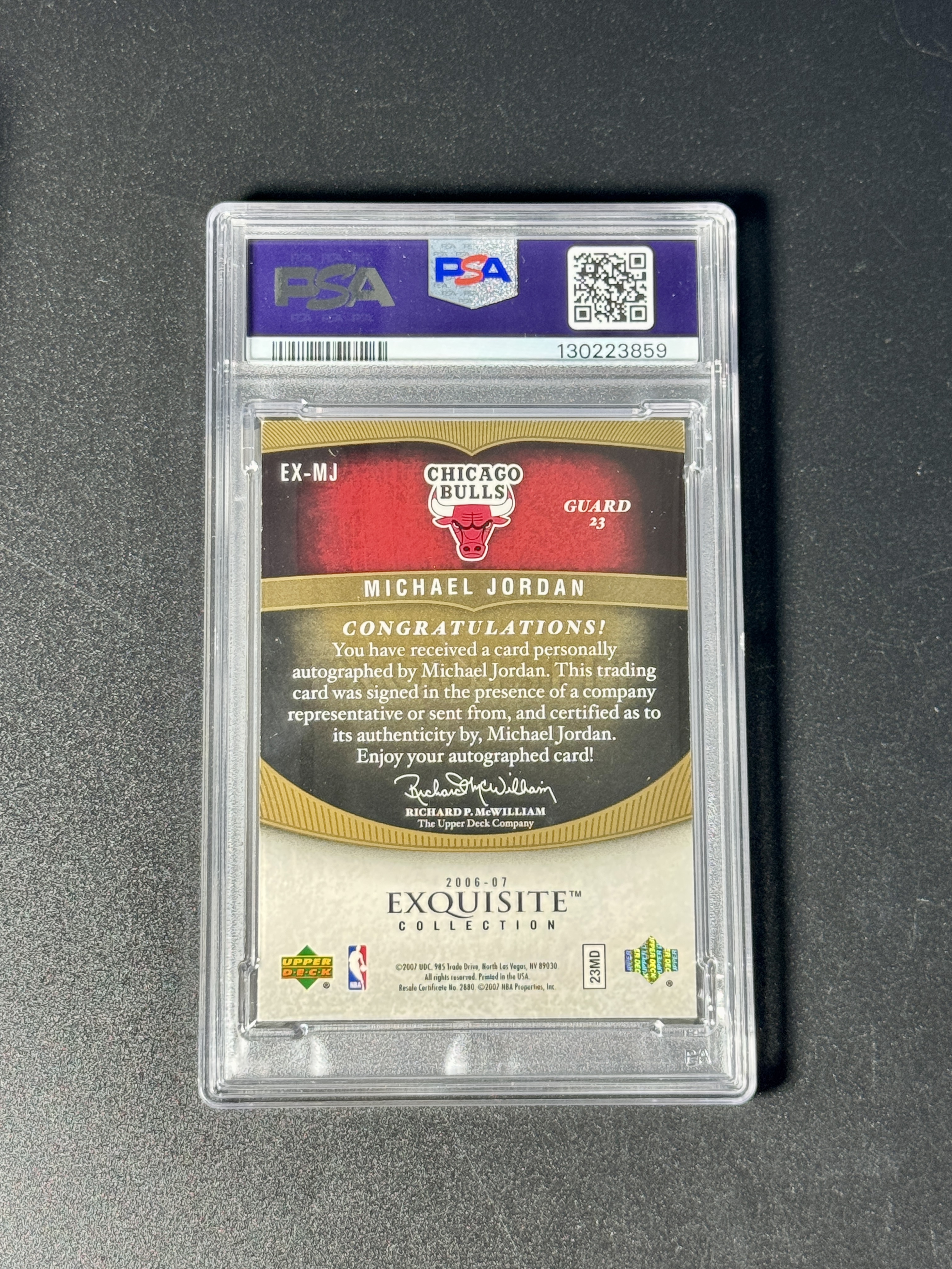 【喷子拍卖】2006-07 UD exquisite Michael Jordan 木盒 芝加哥公牛 篮球之神 迈克尔 乔丹 签字 25编 大金牌 enshrinements 闪版 卡签 超美折射 大hit PSA签字10 送订制壳 AND