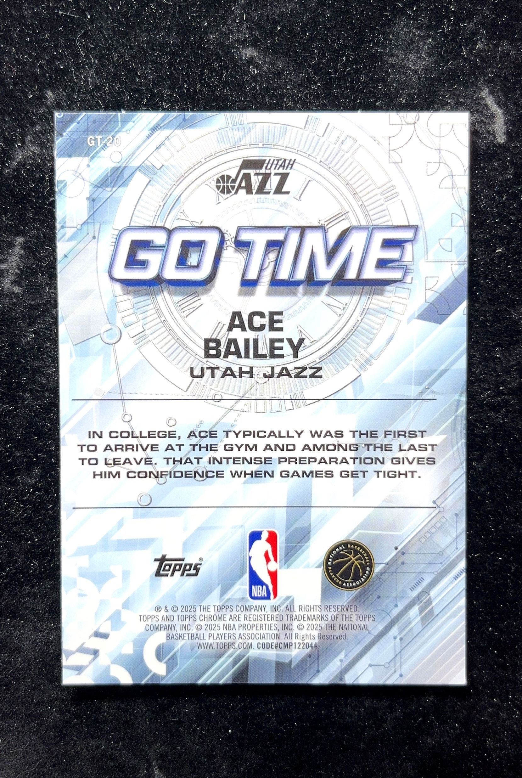【小白1%代卖】2025 Topps Chrome Go Time Ace Bailey 新秀 RC 卡品如图 高价值 #GT-29 Utah Jazz 犹他爵士 0702
