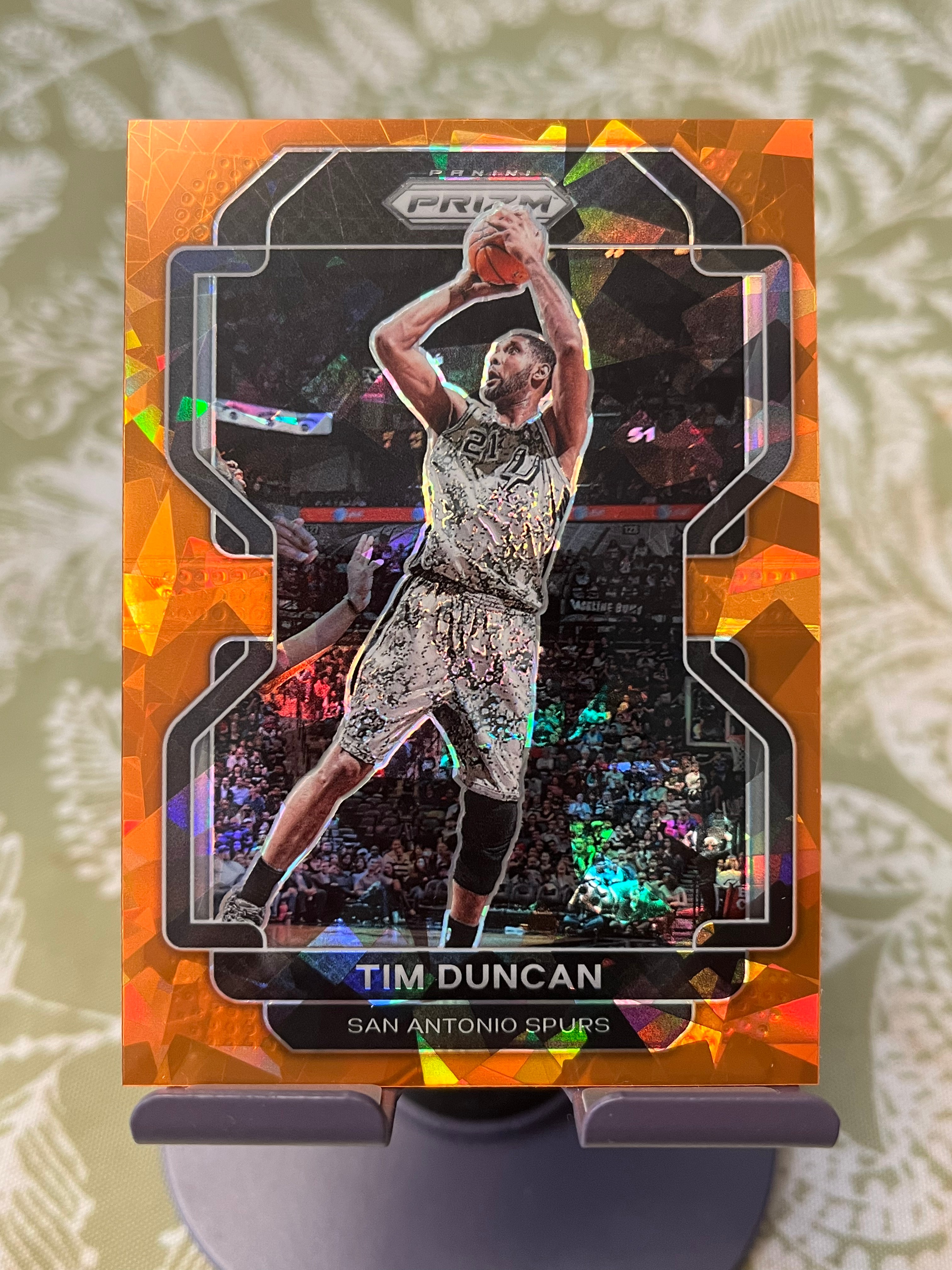 2021-22 Panini Prizm Tim Duncan 蒂姆 邓肯 石佛 马刺【折射 橙碎冰 PZ 彩虹套 凑套必备】【边角瑕疵如图 介意勿拍】#1155