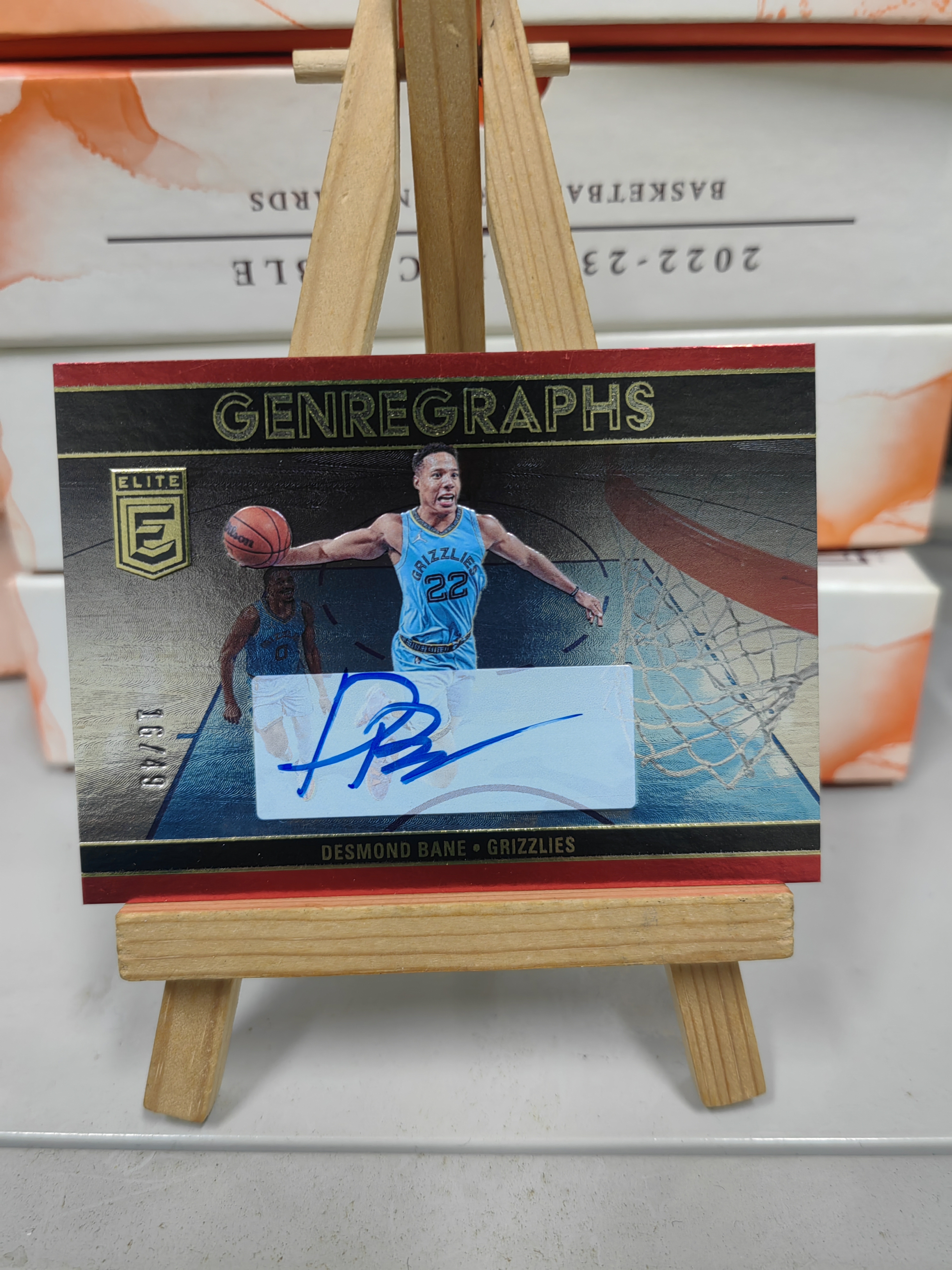 2023-24 Panini Donruss Elite Desmond Bane 【来福拍卖】 精英 杜蕾斯 灰熊 戴斯蒙德 贝恩 16/49编 红平行 GG签 卡签 签字 卡品如图