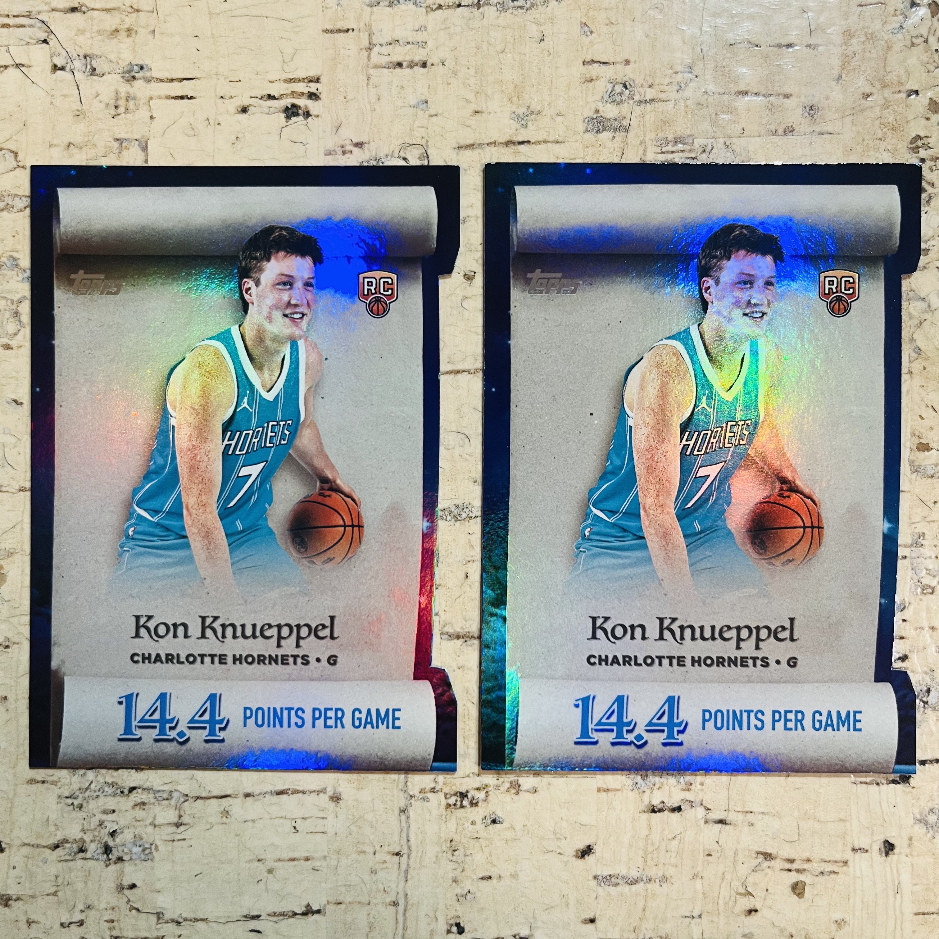 2025-26 Topps Flagship Kon Knueppel RC 新秀 黄蜂 克尼普尔 正银折 银折射 holo折 2张打包 异形 切割 数据 特卡【小卡迷拍卖 可累积半年】