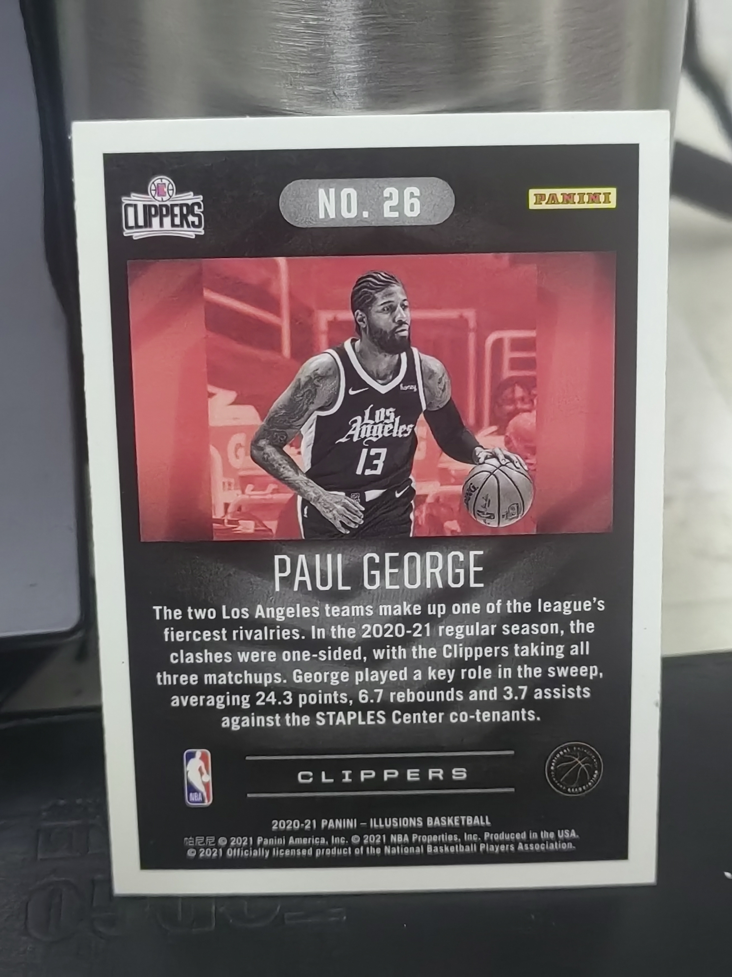 2020-21 Panini Illusions Paul George 幻想 保罗 乔治 快船 篮 白边白角 不保卡品 卡品如图