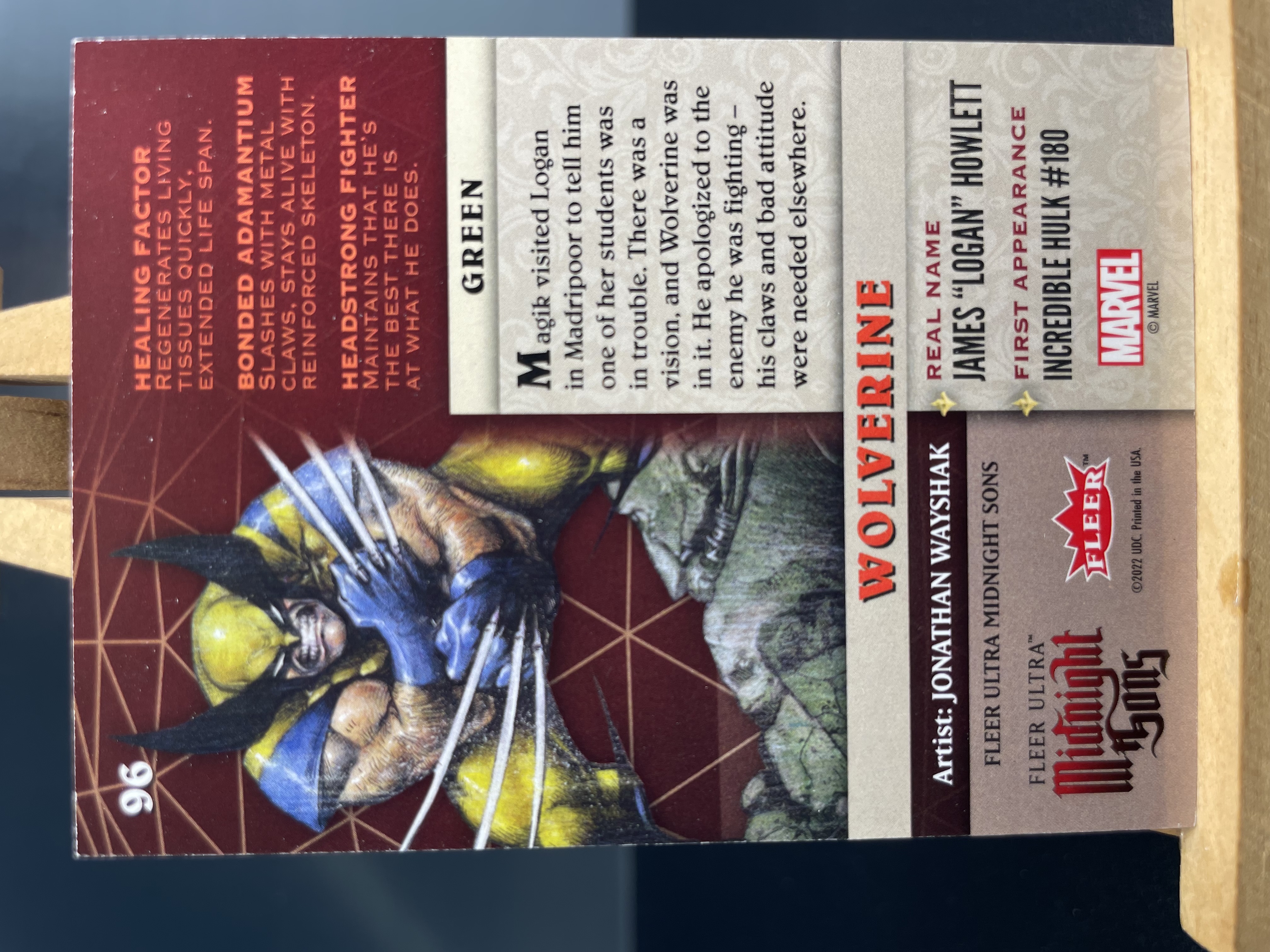 (B4)2022 FLEER 漫威 MARVEL 厚卡 BASE 金刚狼 实卡好看 收藏凑套必备 卡品如图 !!!