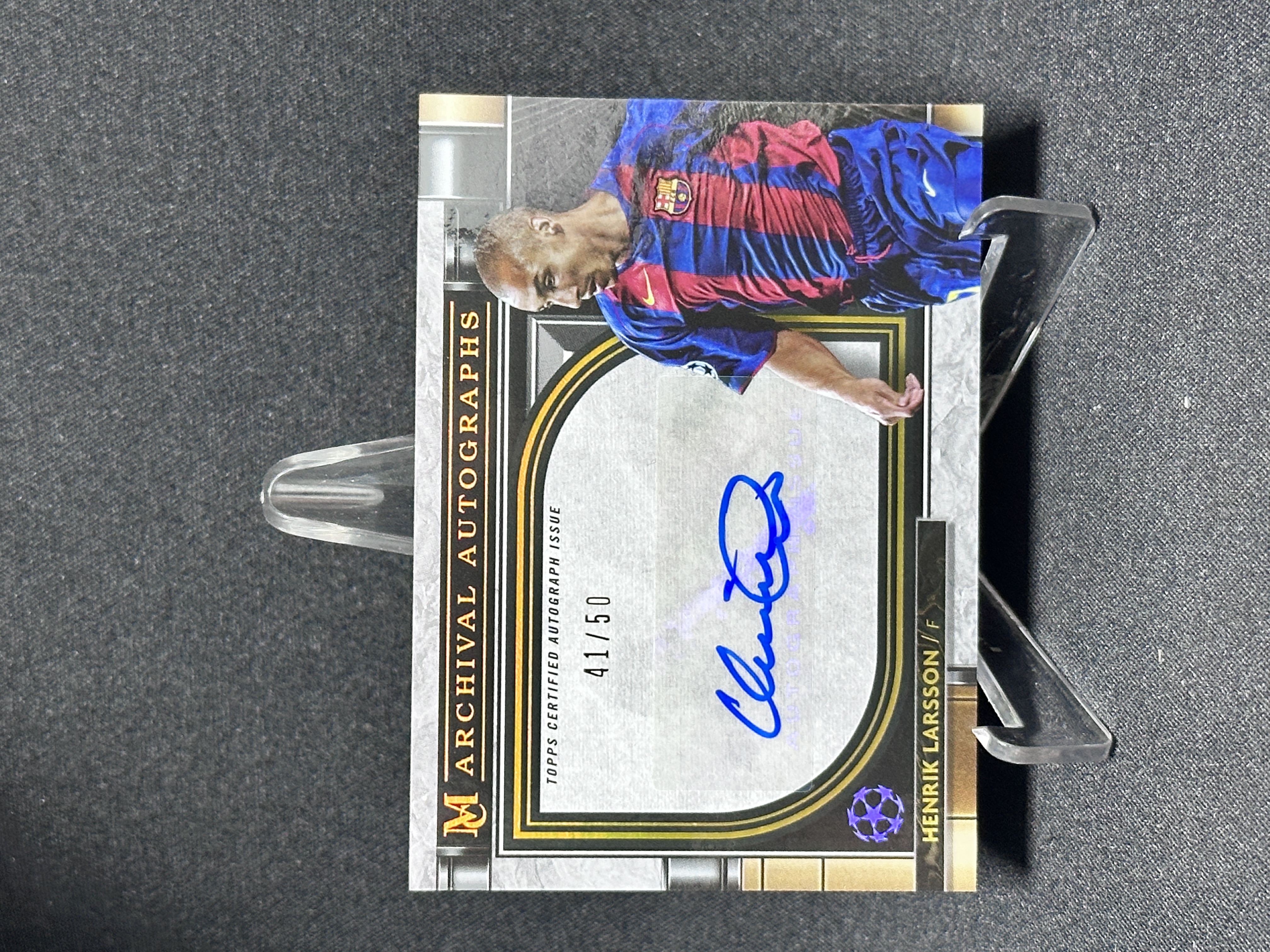 2022 Topps UEFA Champions League Henrik Larsson 【哆哆卡社】亨里克·拉尔森 签字 50编 低编 欧冠 档案签名卡 收藏必入 卡品如图