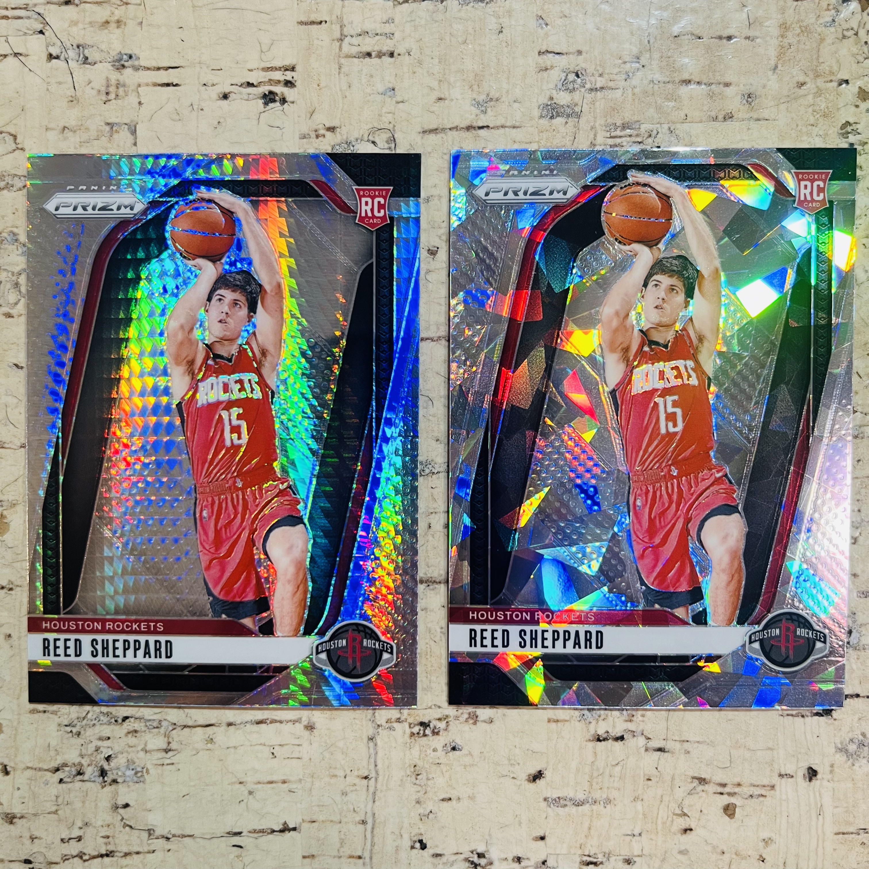 2024-25 Panini Prizm Reed Sheppard RC 新秀 火箭 谢天谢地 谢泼德 银碎冰折 银龙鳞折 hyper折 2张打包 稀有折射 凑彩虹必备【小卡迷拍卖 可累积半年】