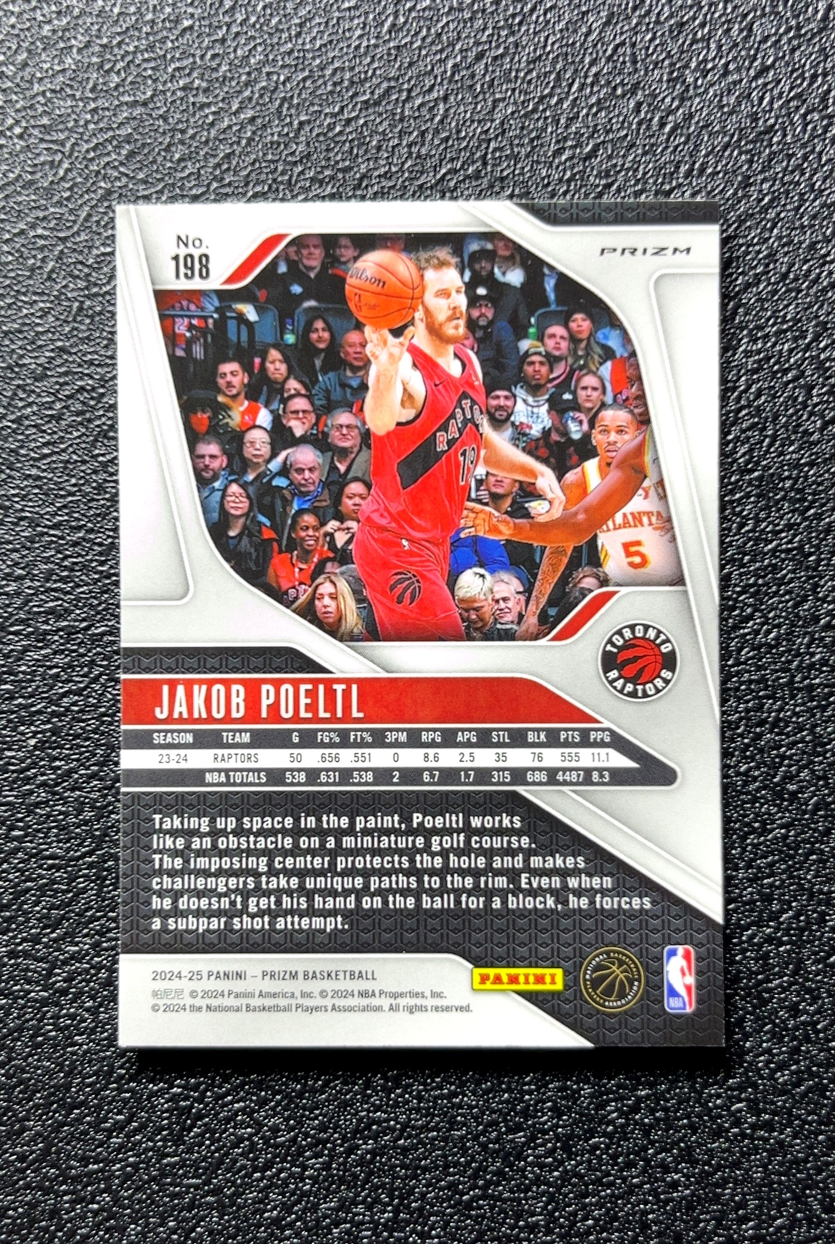 【小白1%代卖】2024-25 Panini Prizm Jakob Poeltl 雅各布·珀尔特尔 银折 折射 卡品如图 高价值 #198 Toronto Raptors 多伦多猛龙 0712