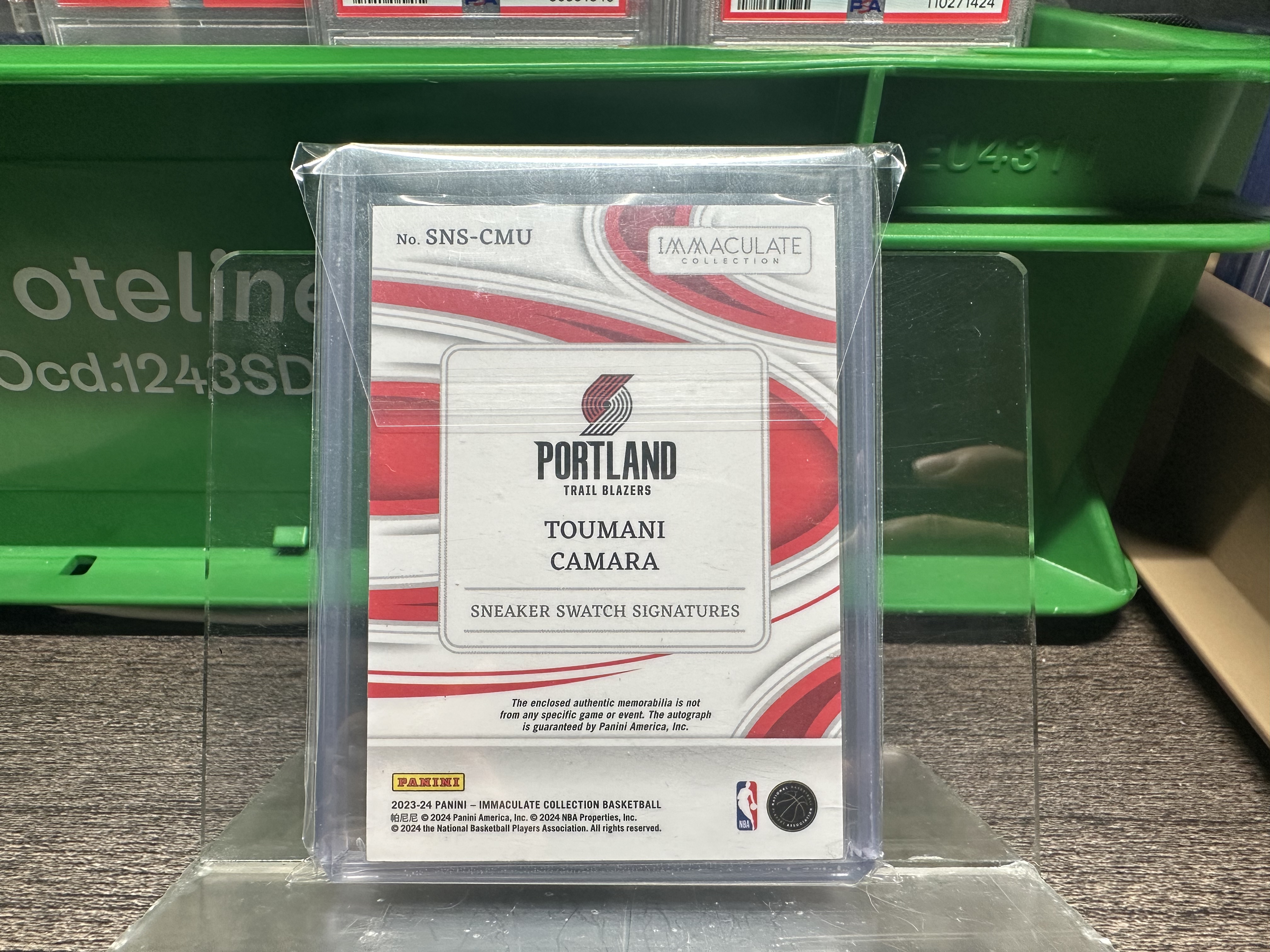 2023-24 Panini Immaculate Collection Toumani Camara RC 图马尼 卡马拉 球鞋切割签 /49 新秀 开拓者 杨瀚森队友