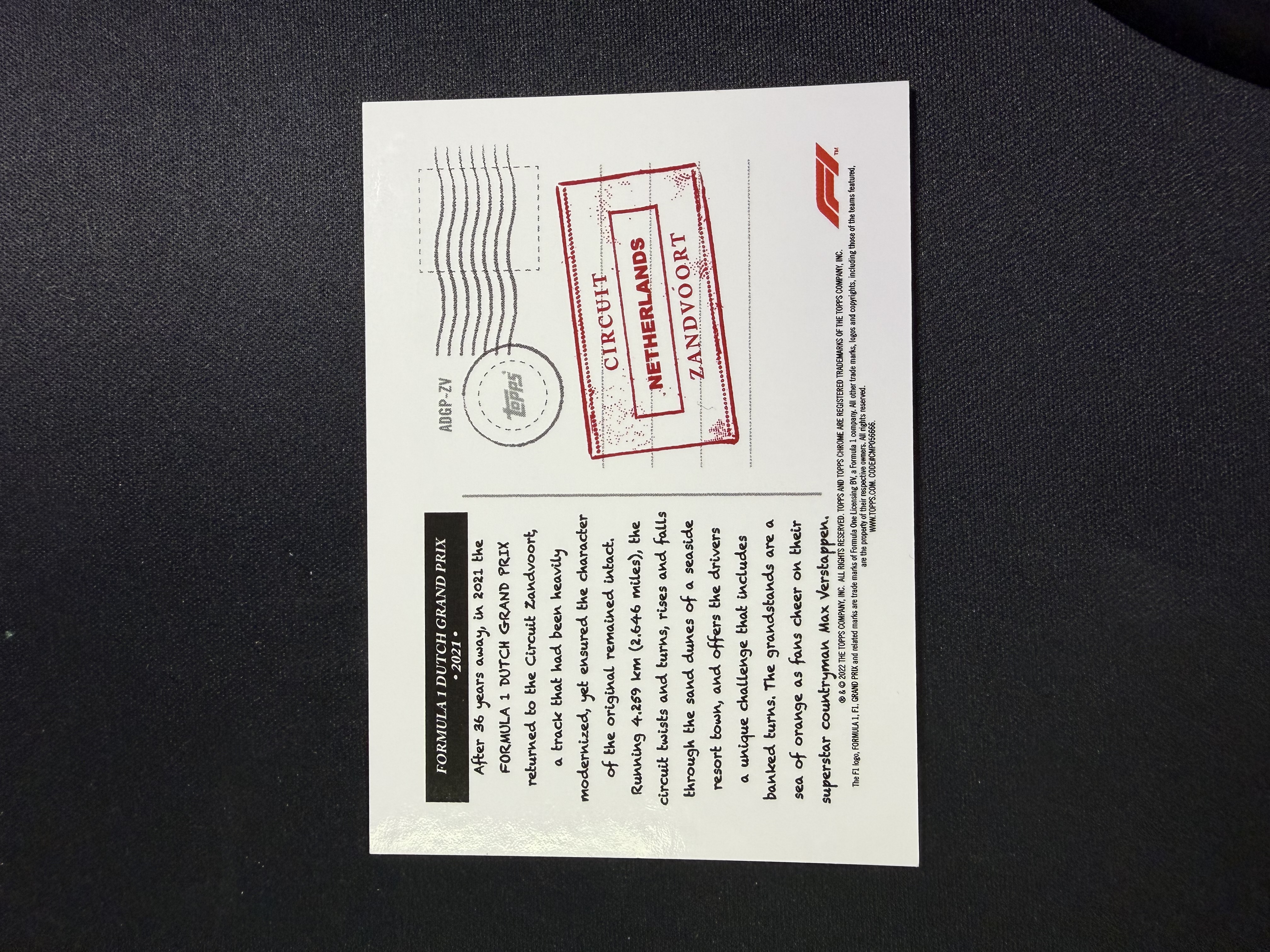 2022 Topps Chrome ZANDVOORT 赞特福德 赛车道特卡 时刻 银折 折射 大比例 SSP 实卡精美 收藏凑套必备 PPP