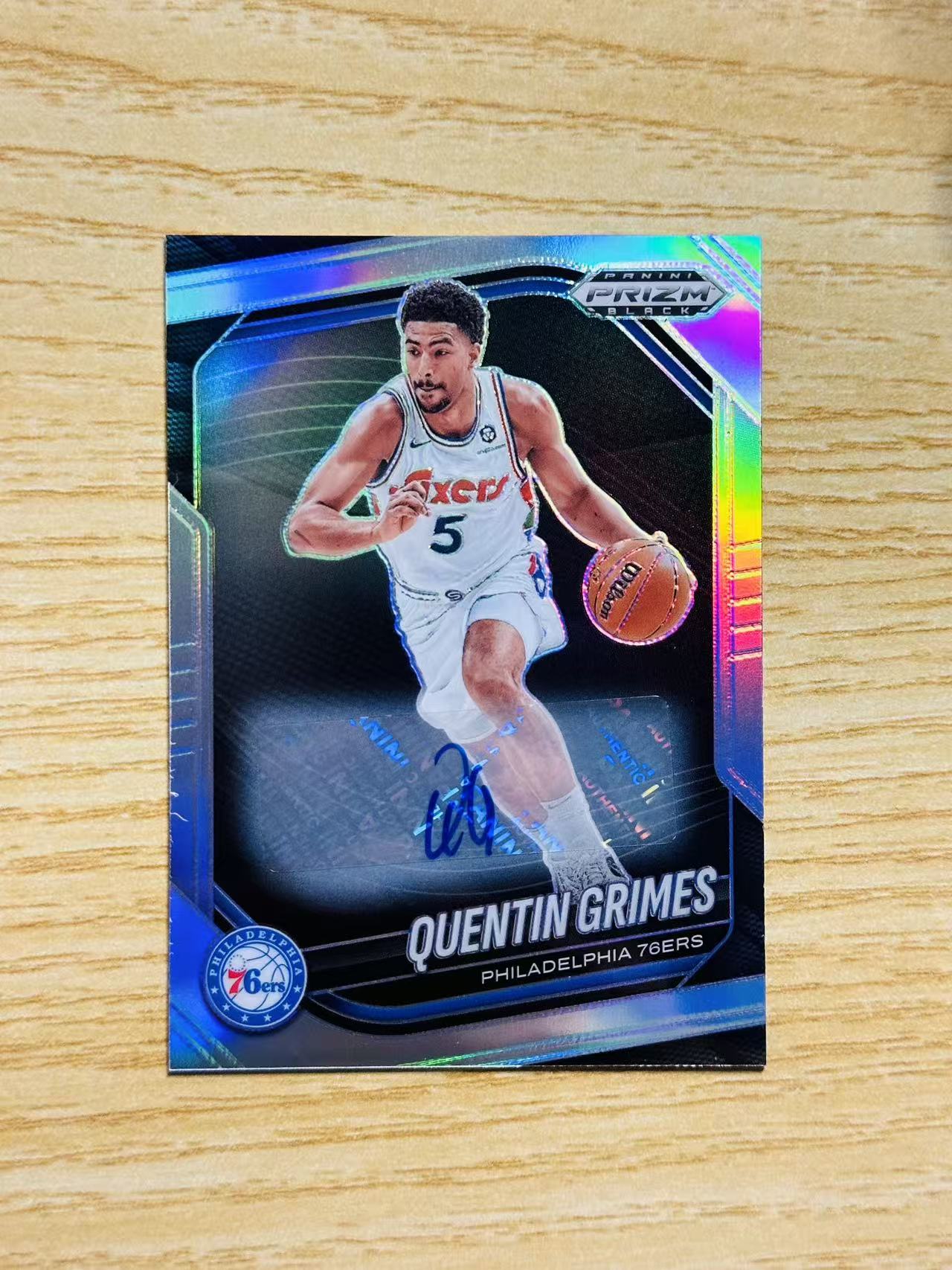 2024-25 Panini Prizm Black Quentin Grimes #63 昆廷 格兰姆斯 PZ 签字 银折 76人