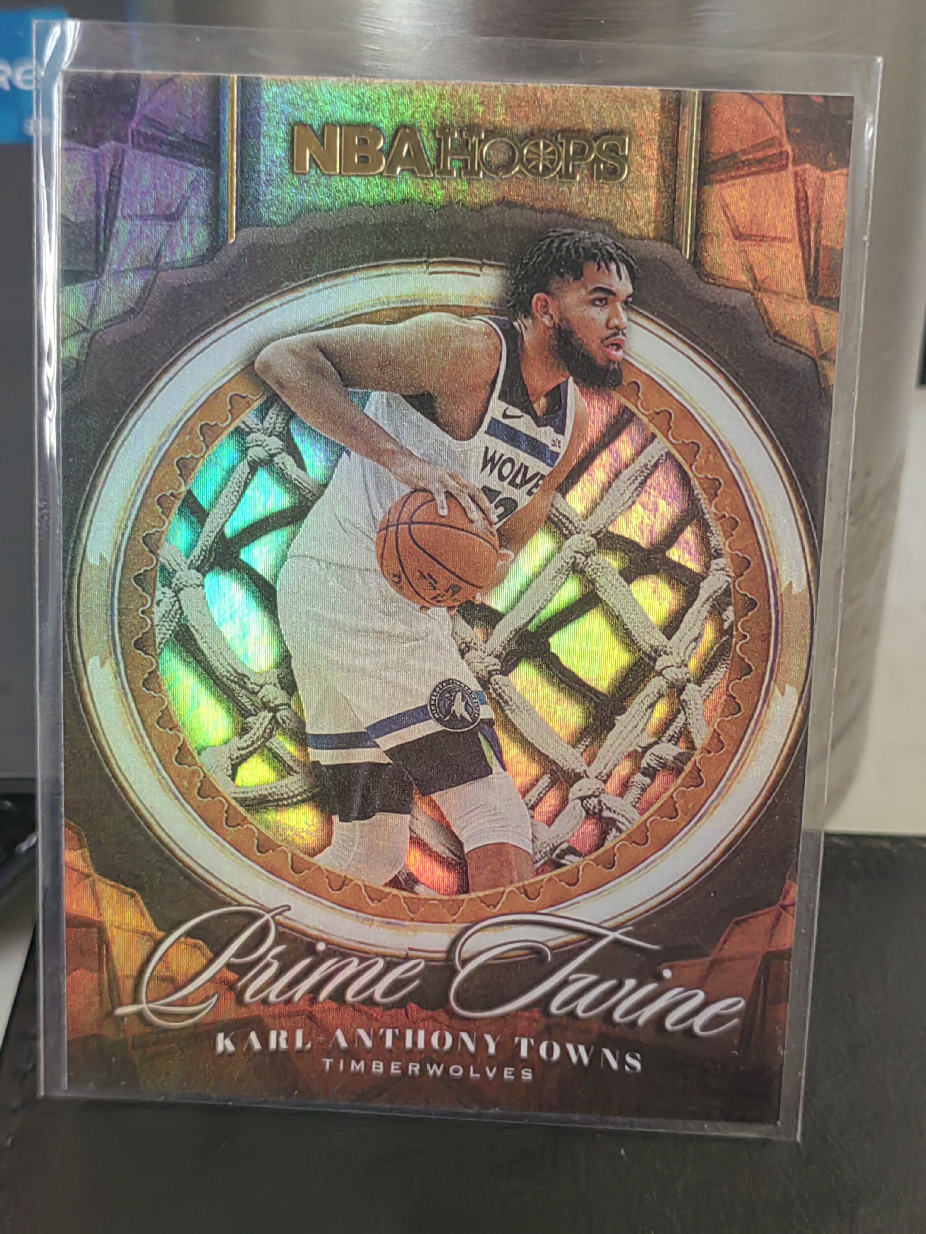 2020-21 Panini NBA Hoops Karl-Anthony Towns Hoops 卡尔安东尼唐斯 森林狼 银折 Prime Twin 篮 白边白角 不保卡品 卡品如图