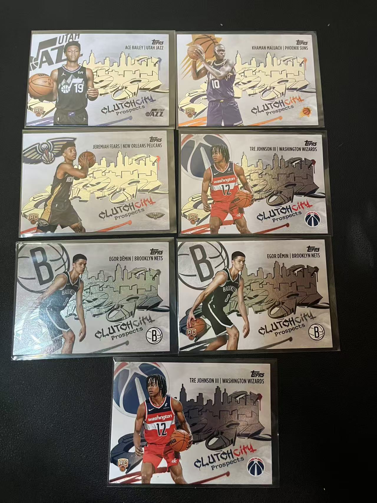 2025 Topps Flagship Airious "Ace" Bailey RC 挨斯 贝利 马卢阿奇 费尔斯 约翰逊CLutch City Prospects 城市特卡 3张 卡品如图 龙龙龙