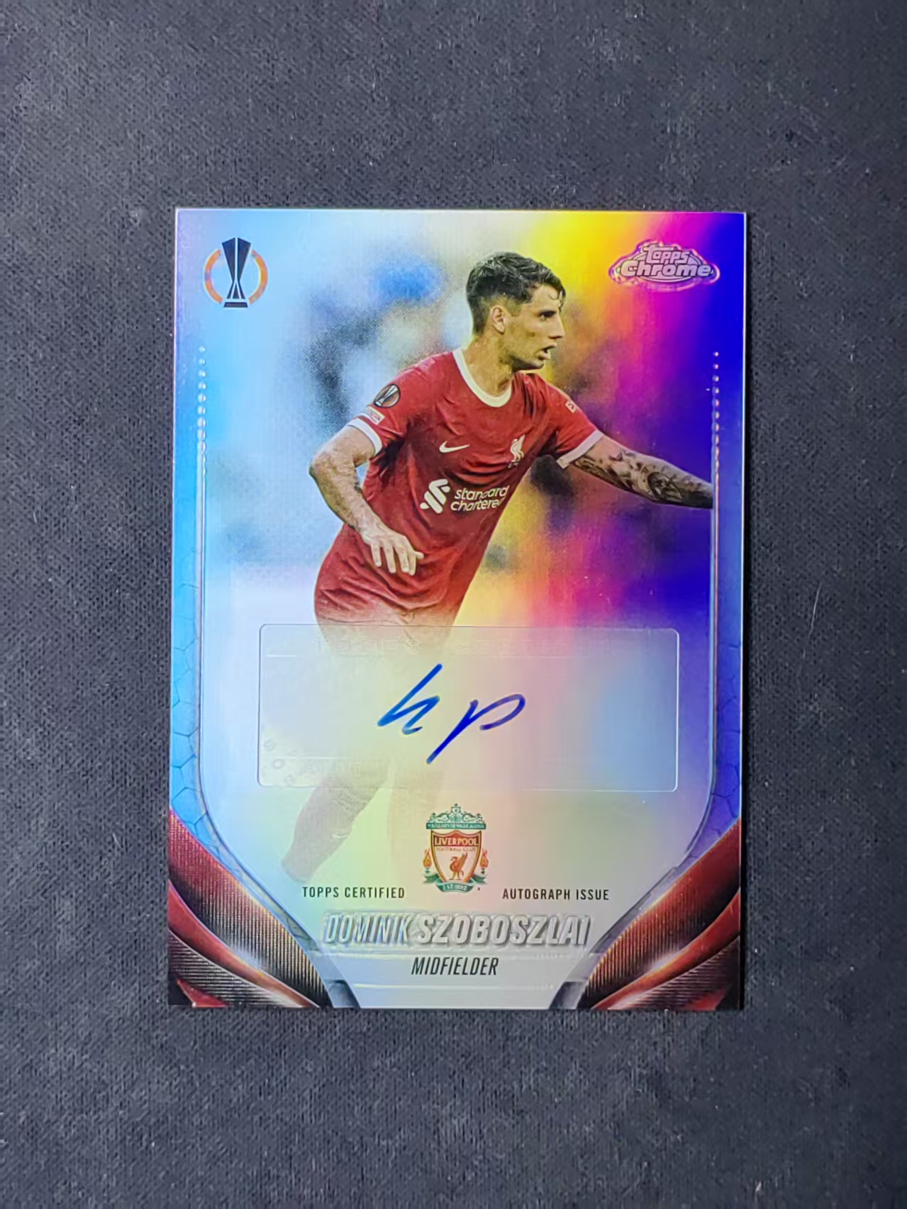 2024 Topps Chrome Dominik Szoboszlai 【林林拍卖tiffany】tc系列 欧战 利物浦 索博斯洛伊 银折 签字