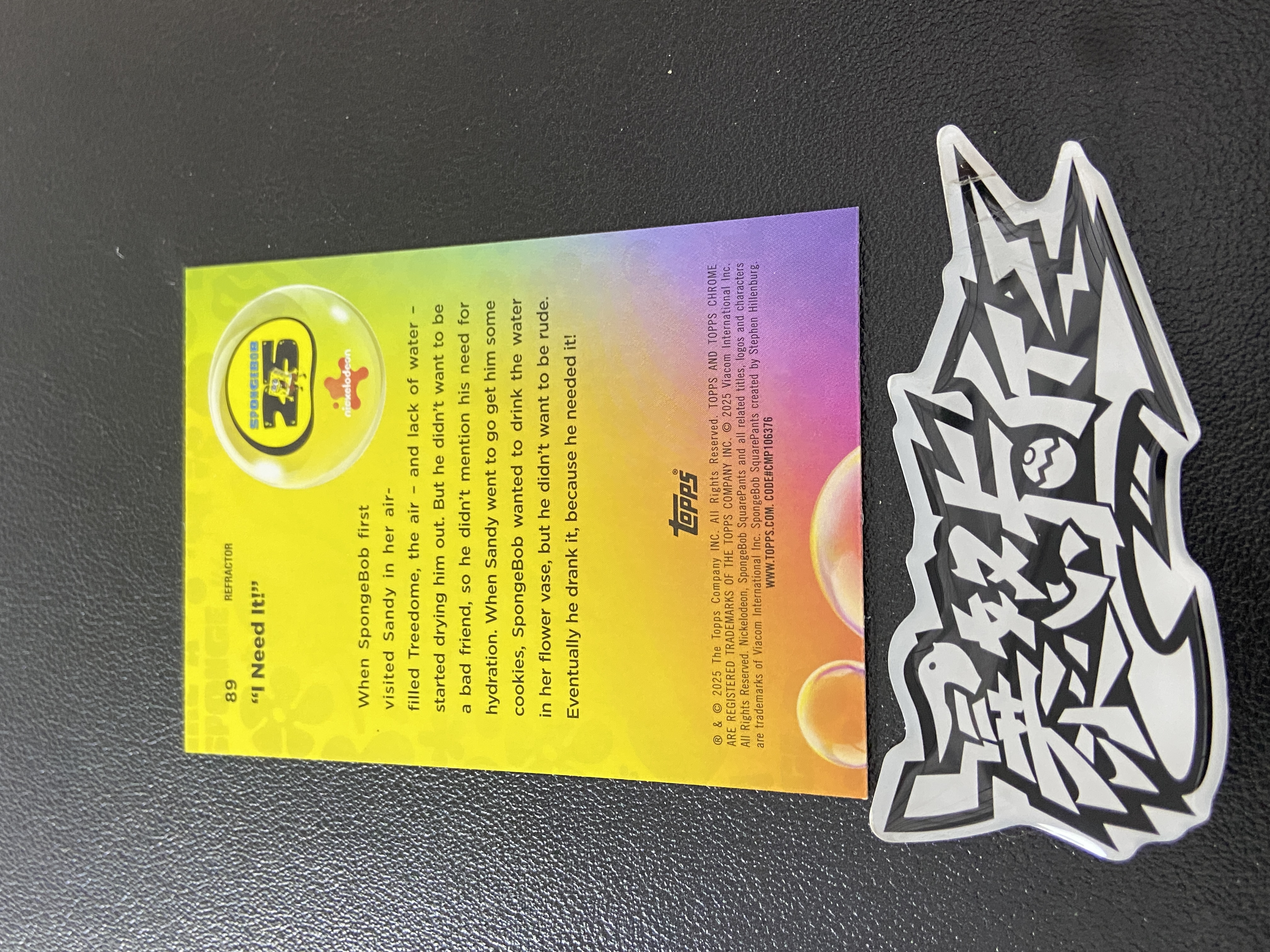 【暴怒代卖】2025 Topps Chrome 海绵宝宝 SpongeBob 25周年 元年 TC I Need It 海绵宝宝 剧情卡 银折 收藏必备 瑕疵如图|暴怒汤白F5