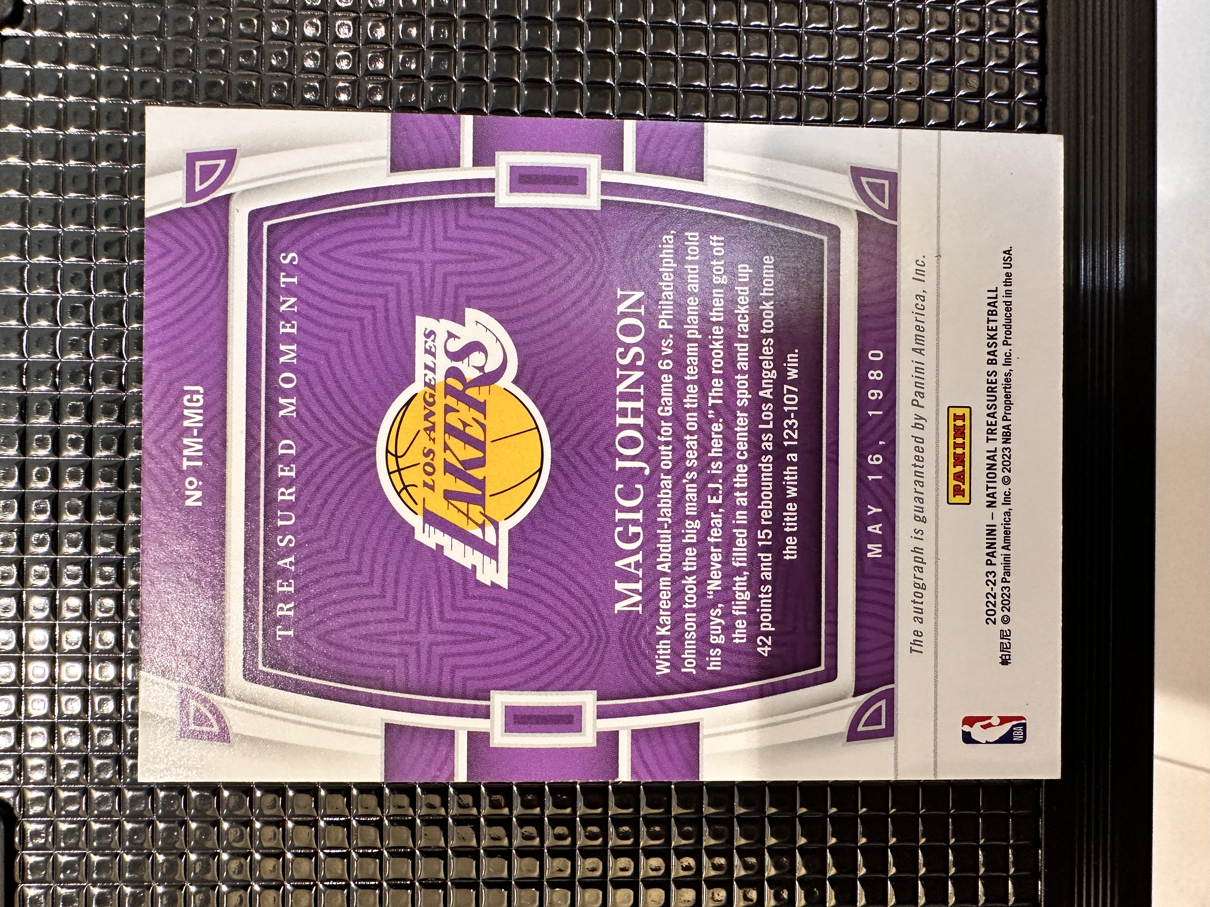2022-23 Panini National Treasures Magic Johnson 魔术师约翰逊 国宝 10编 低编 签字 卡签 金平行 湖人 卡品如图 1BL6/11.9