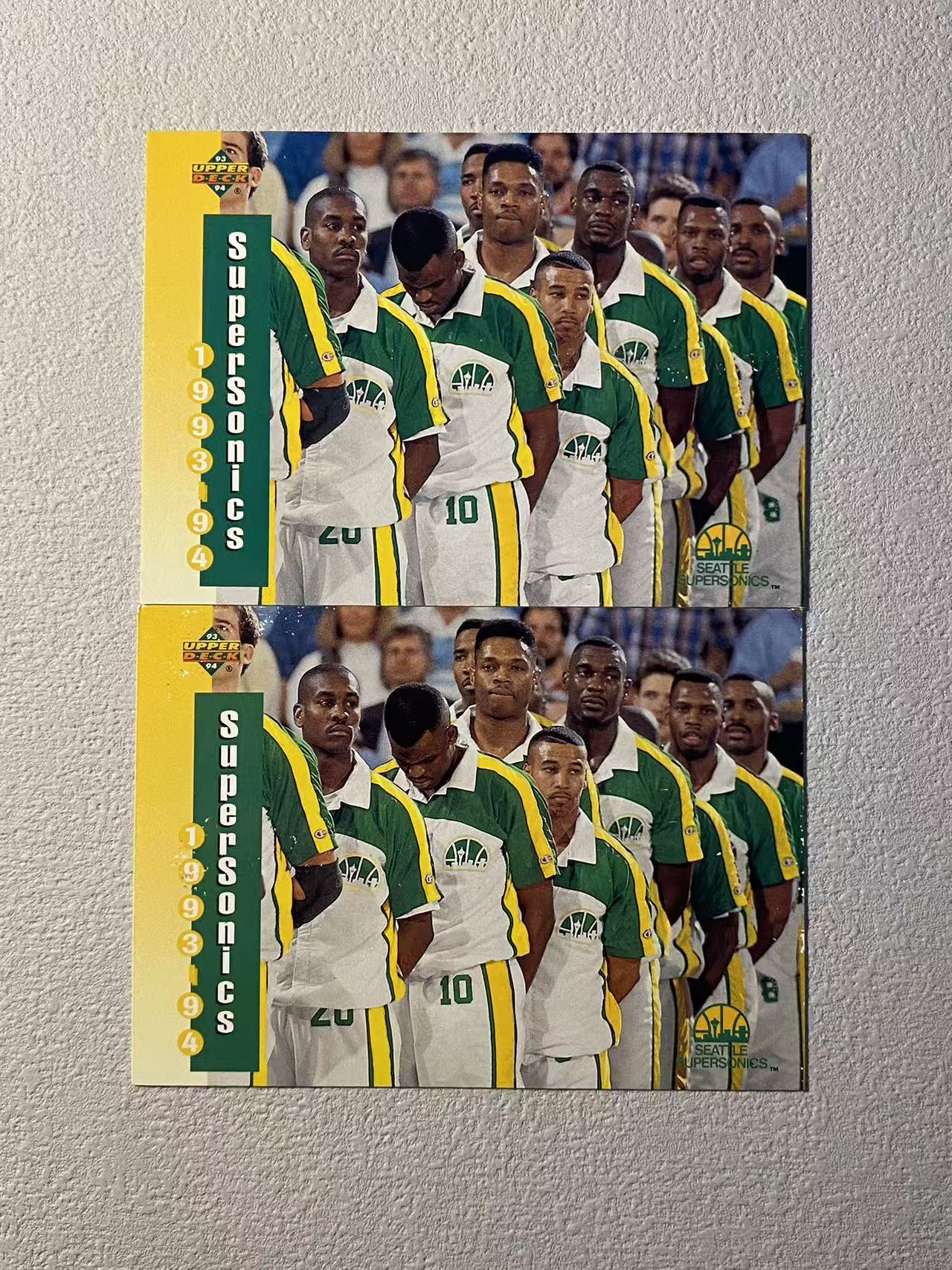 1993 Upper Deck Collector's Choice sonics ud 球队特卡 超音速队 稀有老特 2张lot 凑套 收藏必备