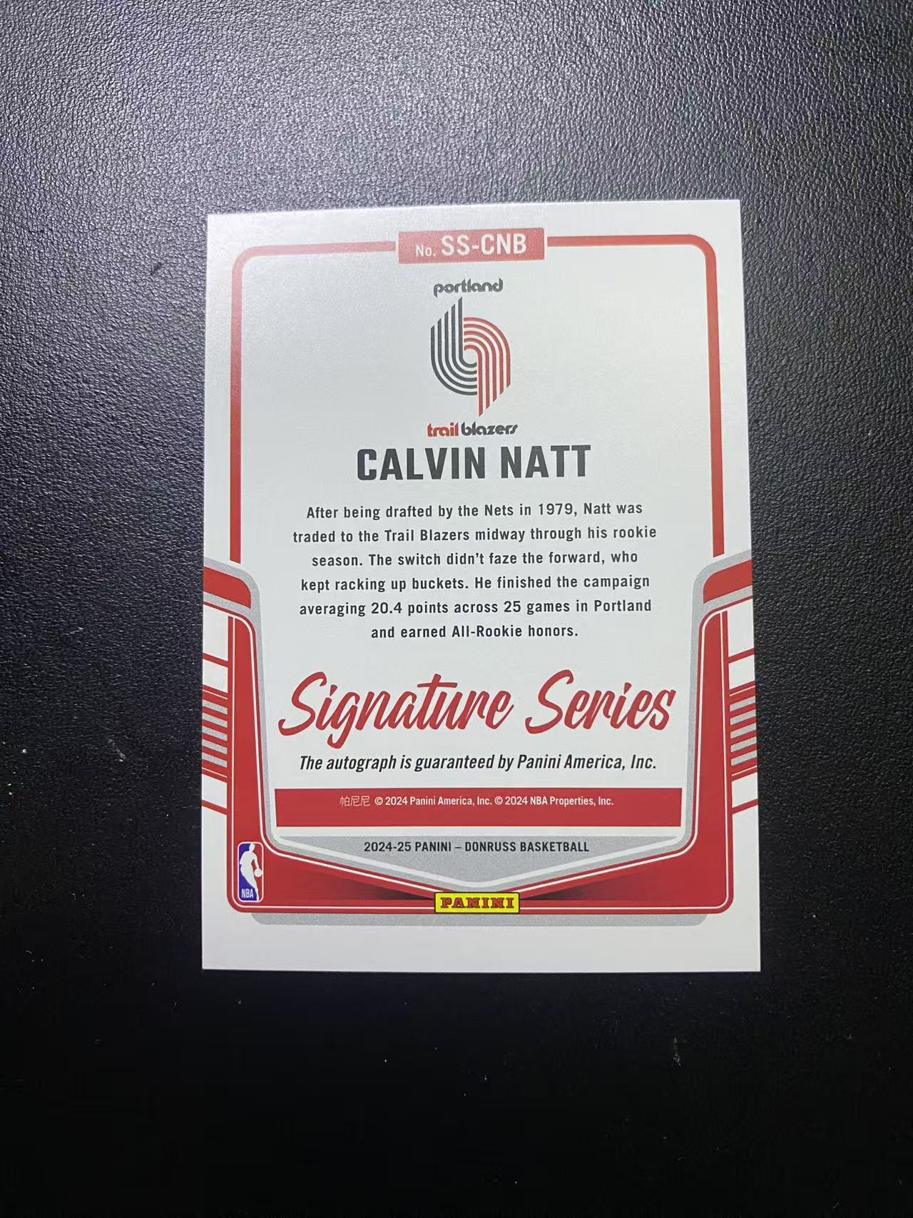 2024-25 Panini Donruss Calvin Natt 开拓者 名宿 凯尔文 奈特 折射 银折 签字 卡品如图 值得收藏 dm