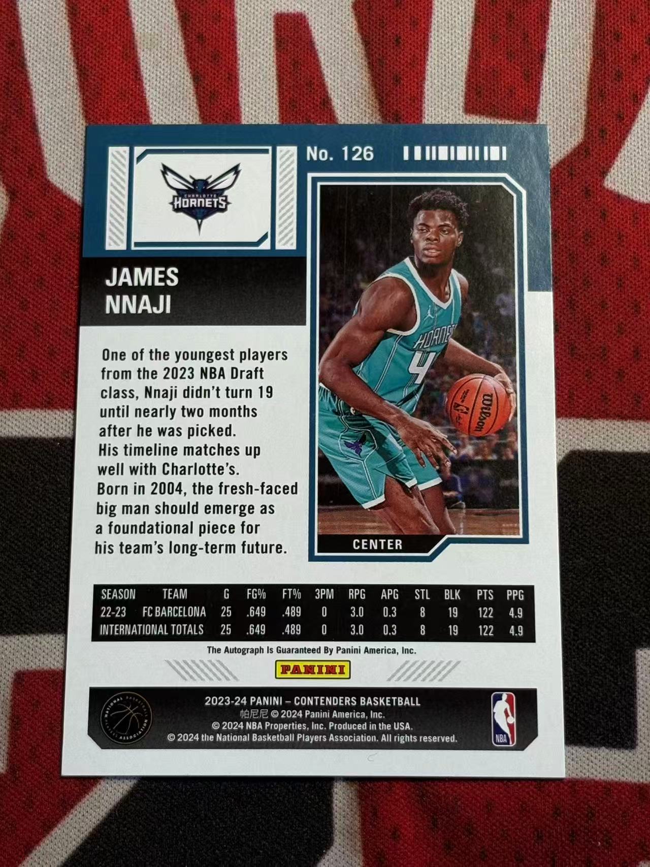 2023-24 PANINI CONTENDERS James Nnaji 球票系列 黄蜂 新秀RC 詹姆斯纳吉 签字卡 卡签 正新秀球票签字卡 专收凑套必备【烂臭嘴拍卖】
