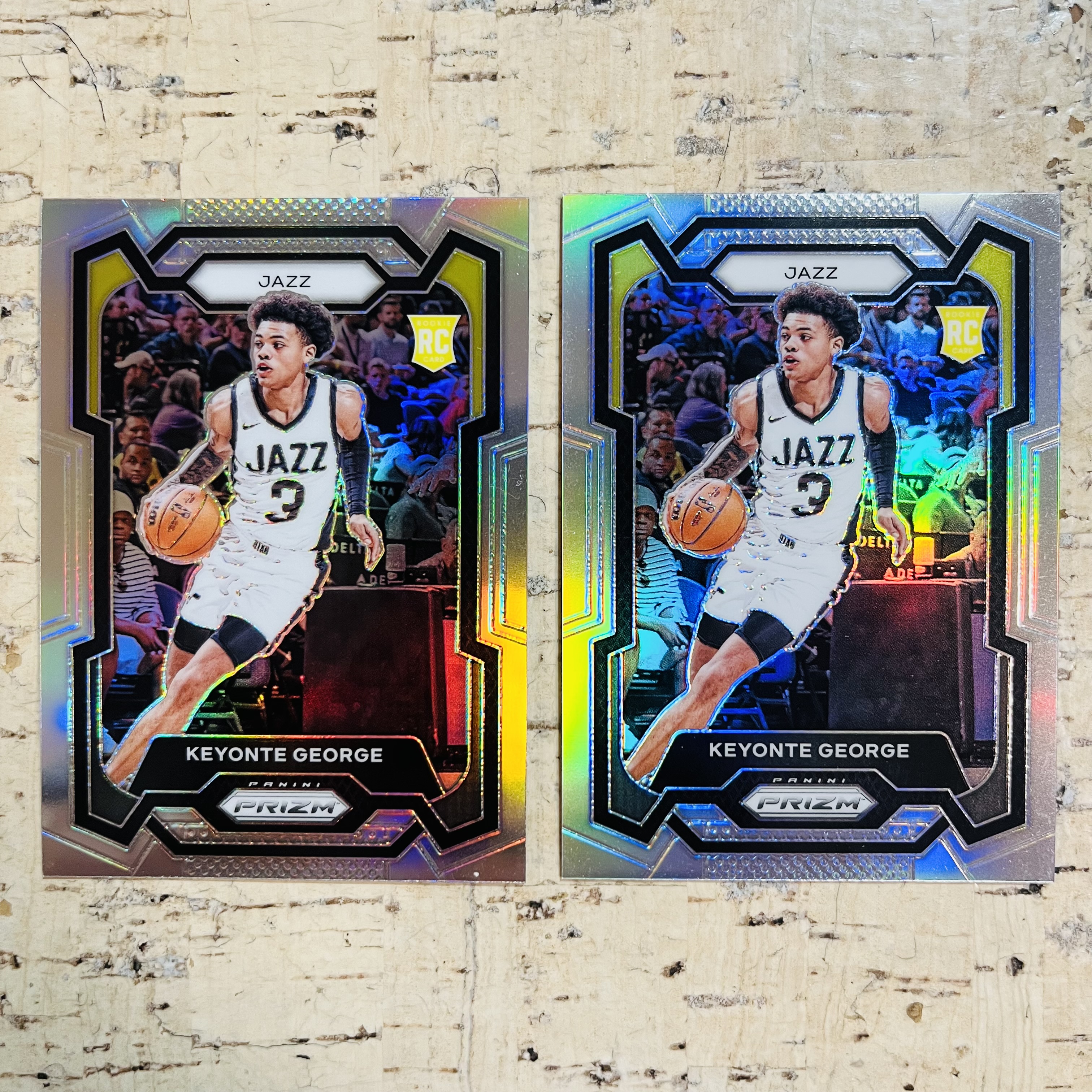 2023-24 Panini Prizm Keyonte George RC 新秀 爵士 基昂特 乔治 正银折 银折射 2张打包 第2组 稀有折射 凑彩虹必备【小卡迷拍卖 可累积半年】