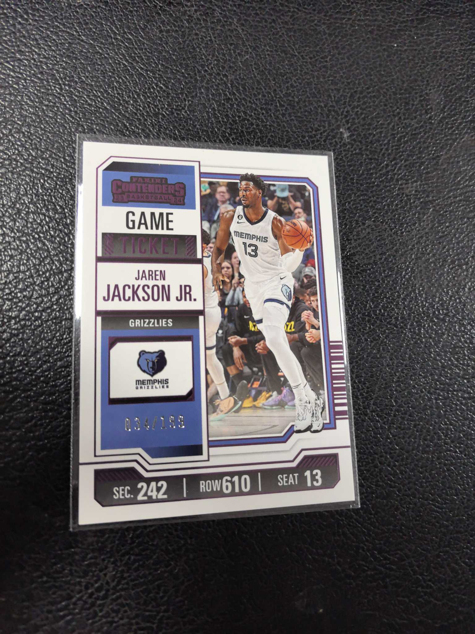 2023-24 贾伦杰克逊 199编 球票 灰熊 紫平行 12-6