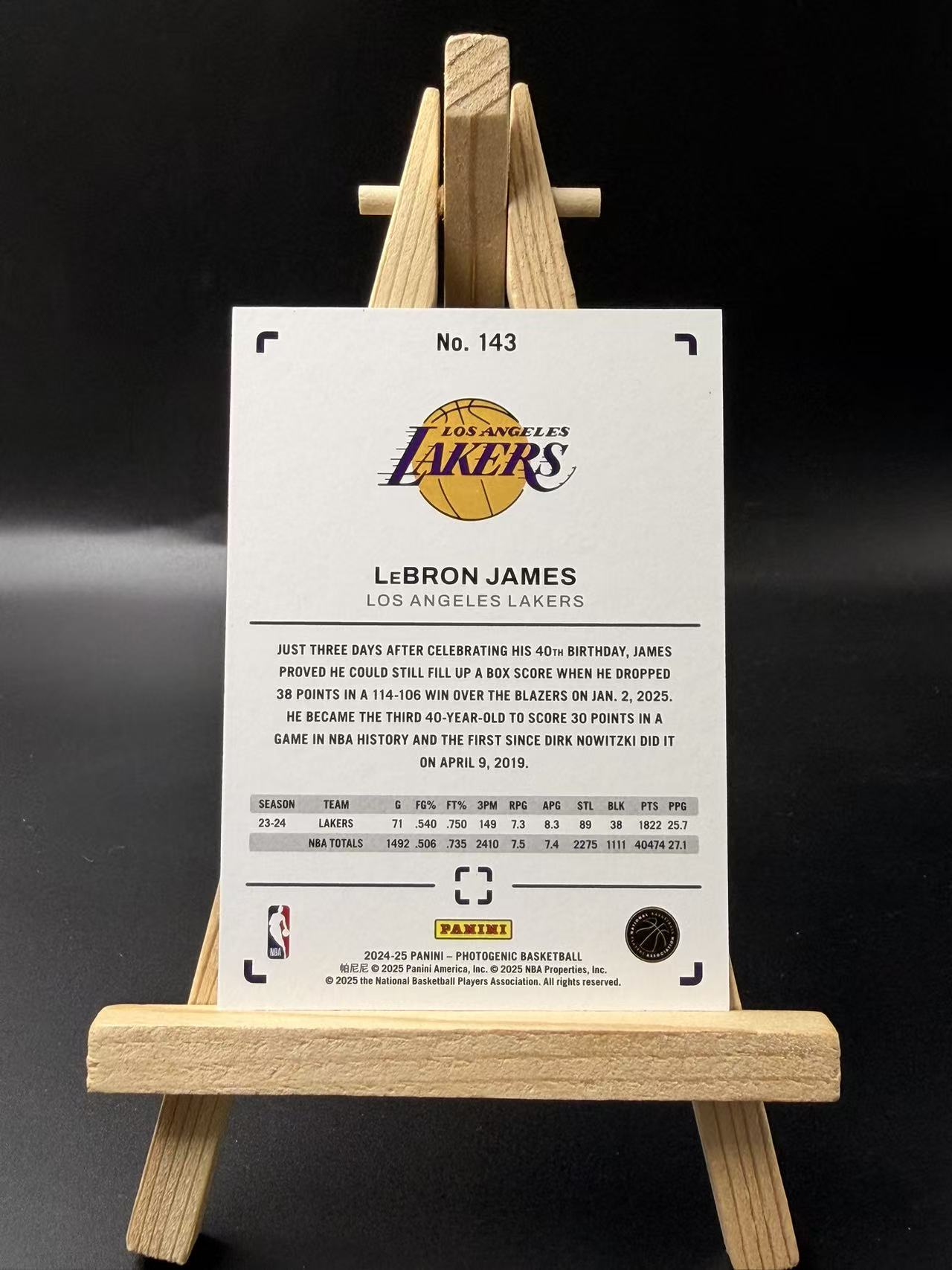 2024-25 Panini Photogenic LeBron James 【YT拍卖】 勒布朗 詹姆斯 布朗尼 詹姆斯 湖人 父子同框 上镜 父子同台 小皇帝~闪电q