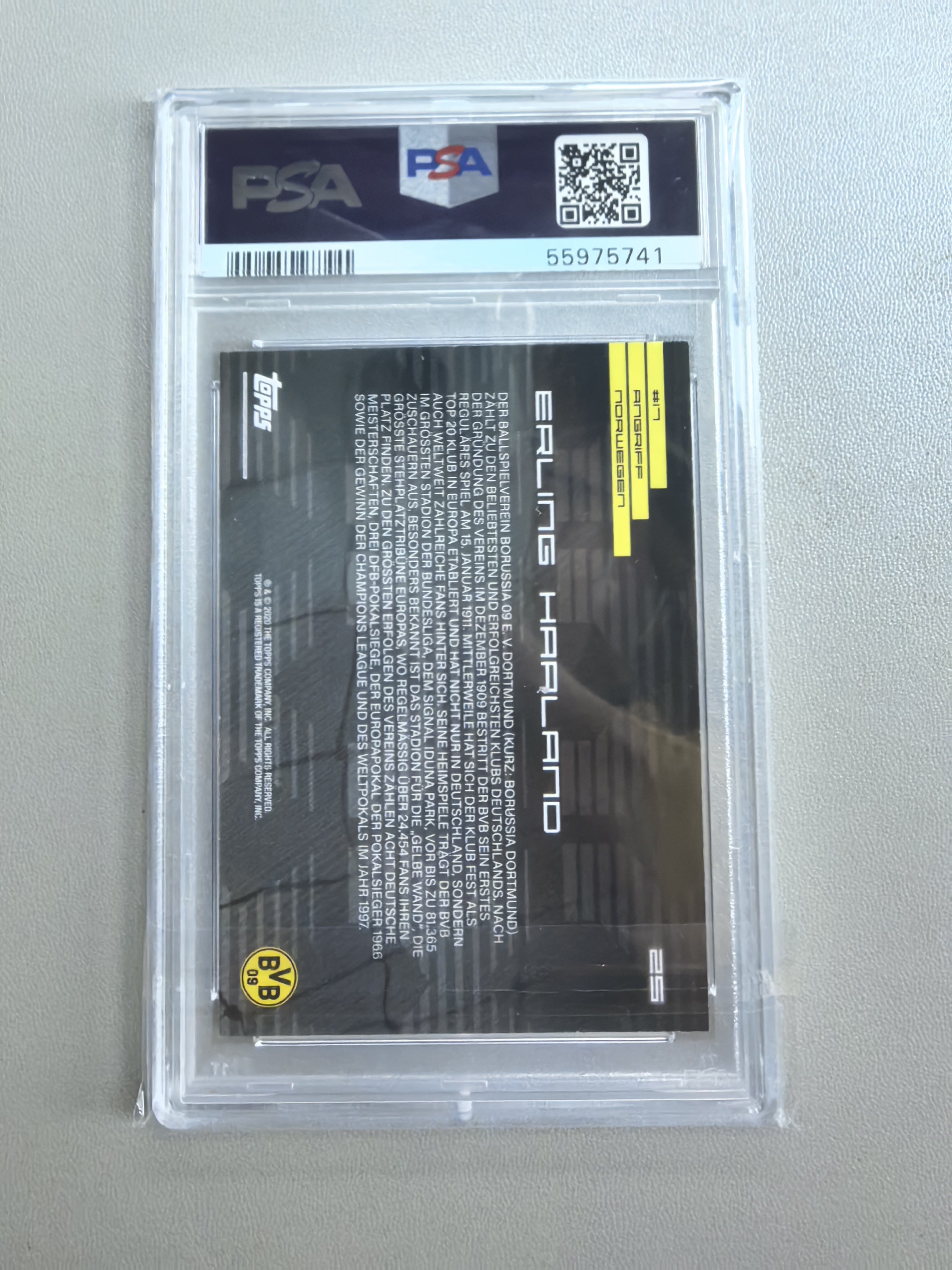 2020 Topps Borussia Dortmund Erling Haaland 哈兰德 魔人布欧 PSA 8 多特蒙德 队盒 新秀 RC 曼城