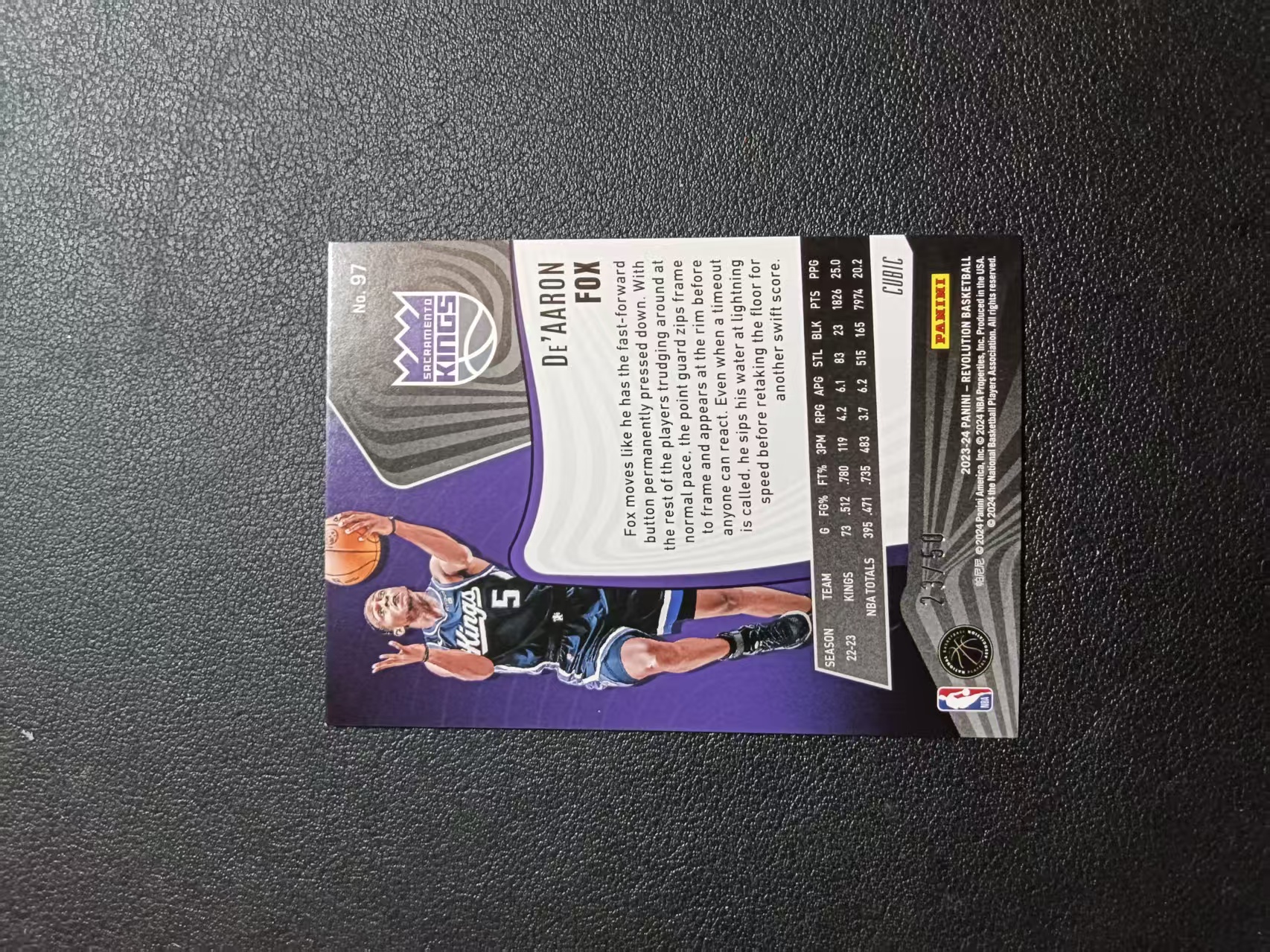 2023-24 Panini Revolution De'Aaron Fox 革命 国王 达龙 福克斯 小狐狸 50编 碎冰折 折射 卡品如图 龙龙龙