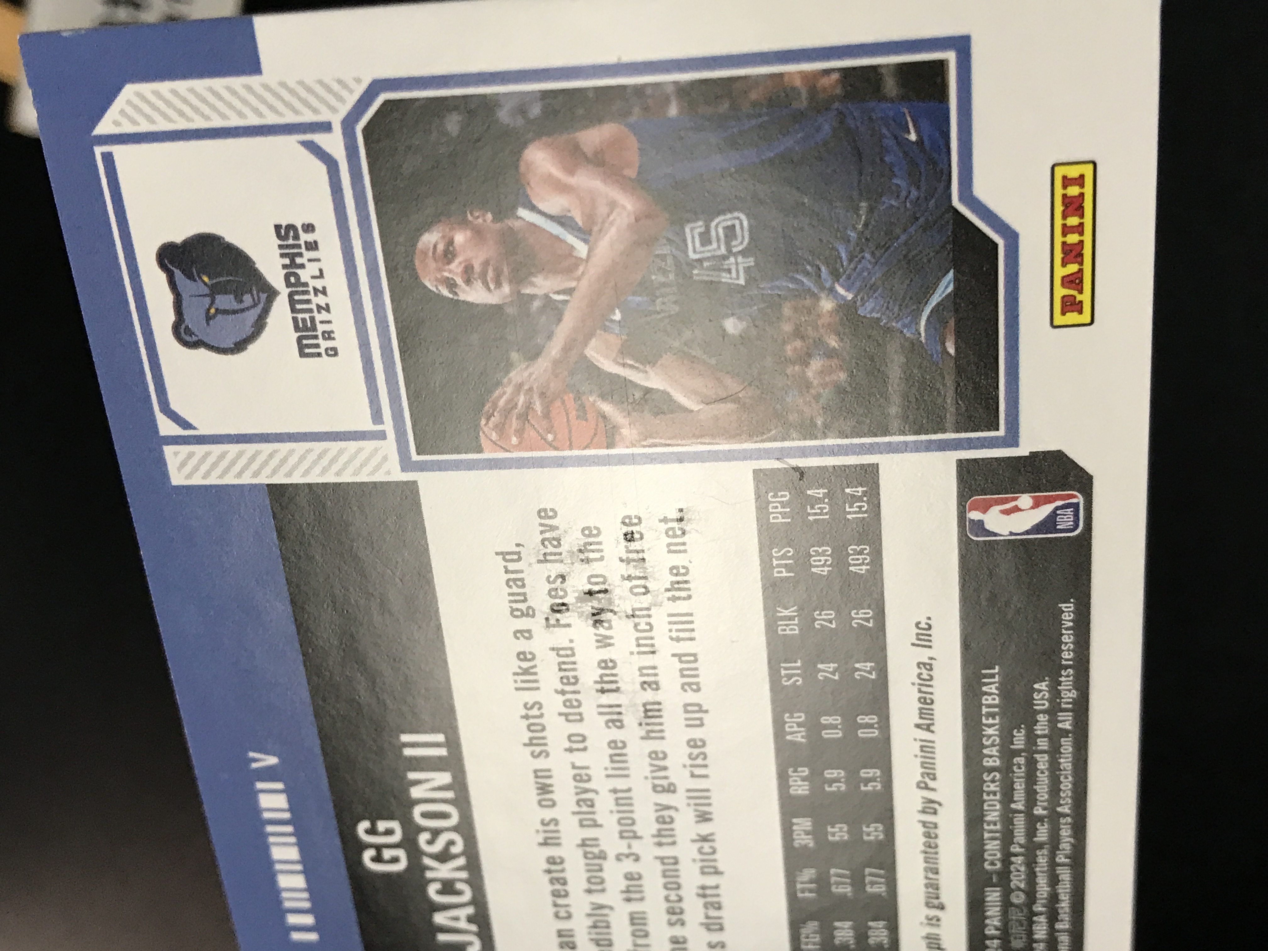 2023-24 Panini Contenders G.G. Jackson 【腿腿拍卖 极速回款】GG 杰克逊 新秀RC 签字 卡签 球票 变化版 灰熊 微瑕如图 崂应
