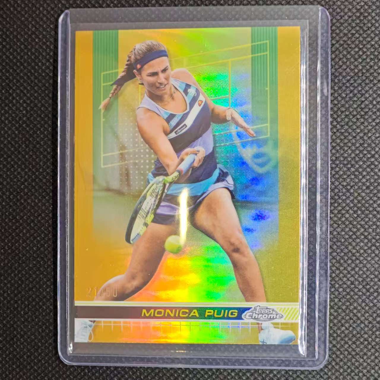 2024 Topps Chrome monica puig 团长#网球 tc 妮卡 普伊格 金折 21/50编 收藏必备 卡品细节看图