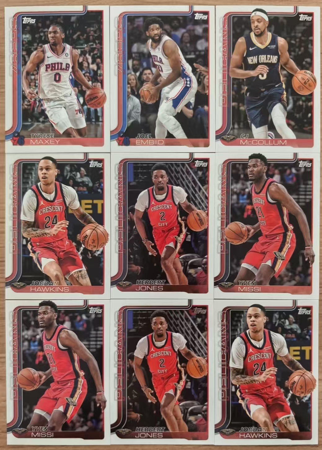 2025 Topps Flagship 马克西 恩比德 CJ麦科勒姆 米西 赫伯特琼斯 霍金斯 76人 鹈鹕 base 凑套