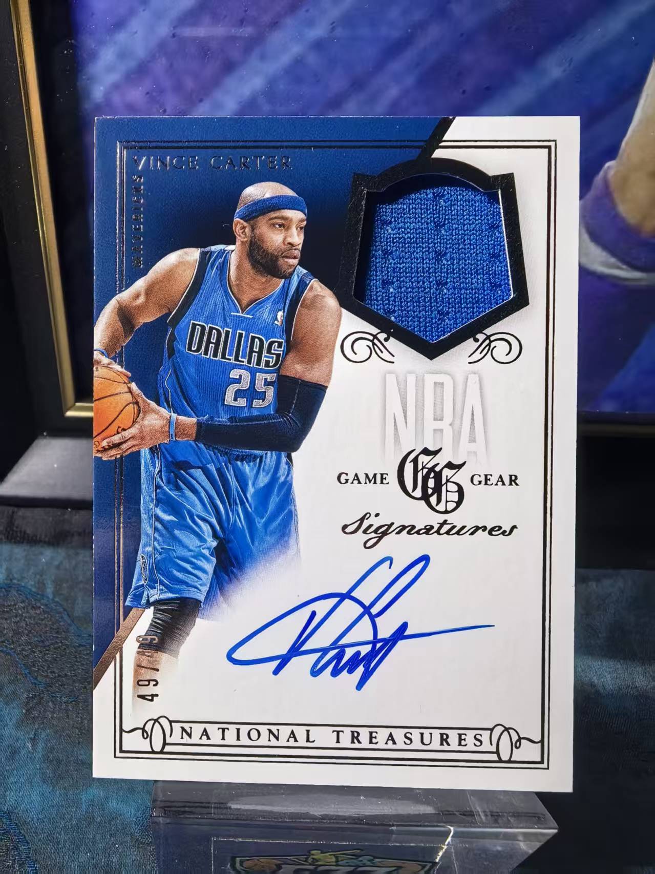 2013-14 Panini National Treasures Vince Carter 国宝 文斯 卡特 半人半神 UFO 49/49编 尾编 球衣物料切割 卡签 签字 JA 独行侠 收藏必备
