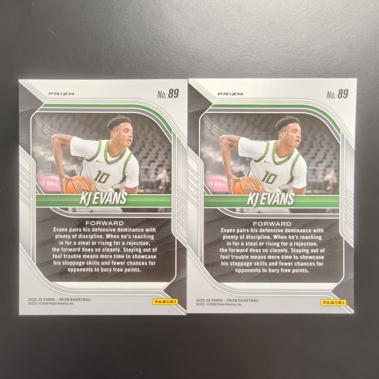 2026 Panini NIL Prizm KJ Evans 夸梅埃文斯 NCAA五星高中生 大二潜力新人 215编 PZ 青折 折射