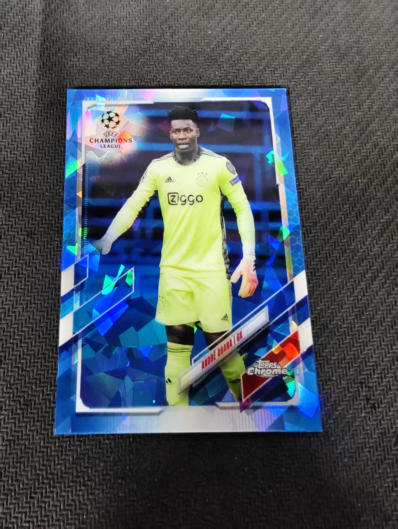 【可合并,不累计】2021 Topps Chrome andre onana 欧冠 蓝宝石 阿贾克斯 安德烈·奥纳纳 蓝碎冰 #43 划痕 边角瑕疵