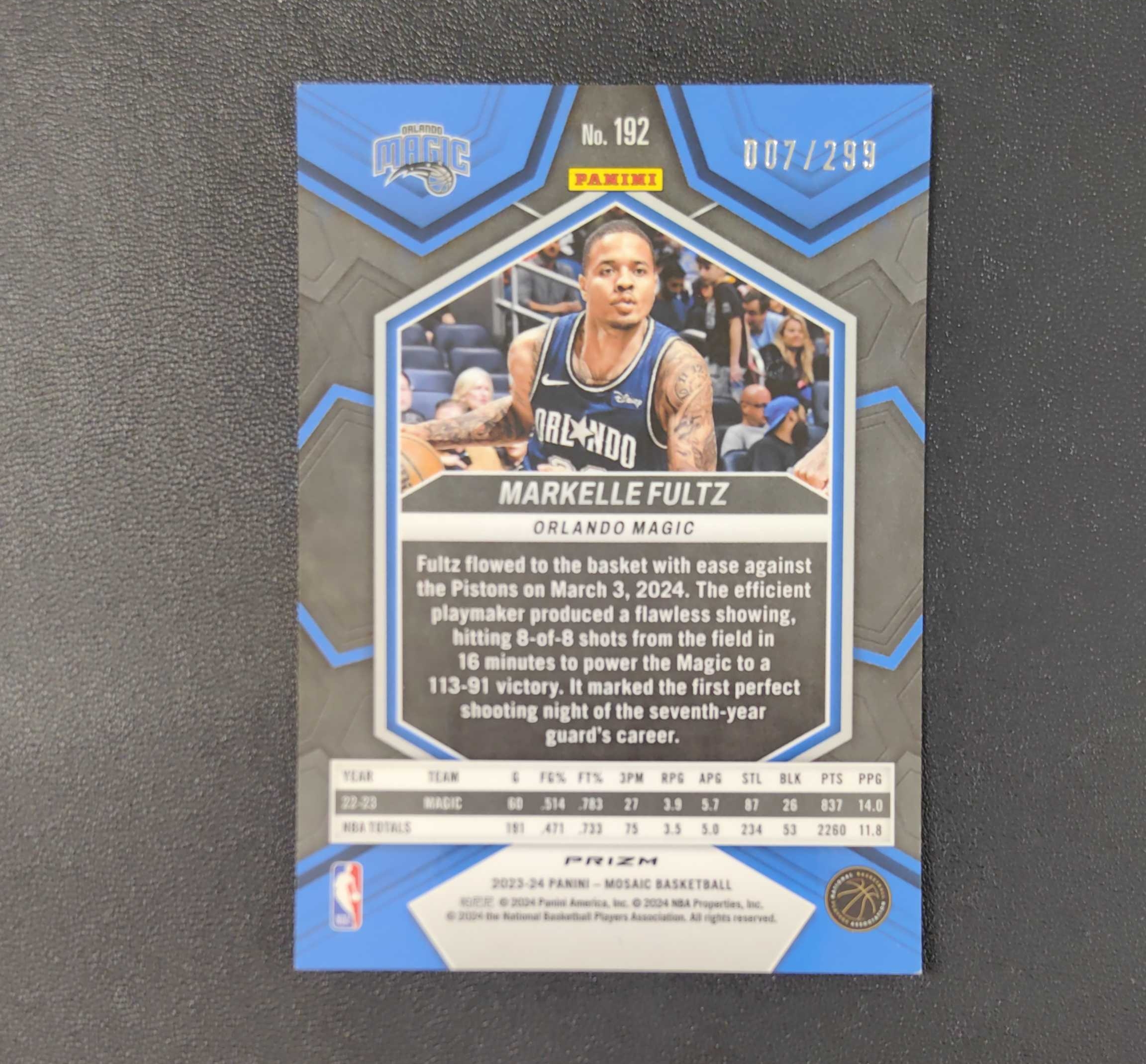 2023-24 panini 马赛克 魔术队 Markelle Fultz 马克尔 富尔茨 299编 东契奇 sga 库里 文班亚马 詹姆斯 多张再拍