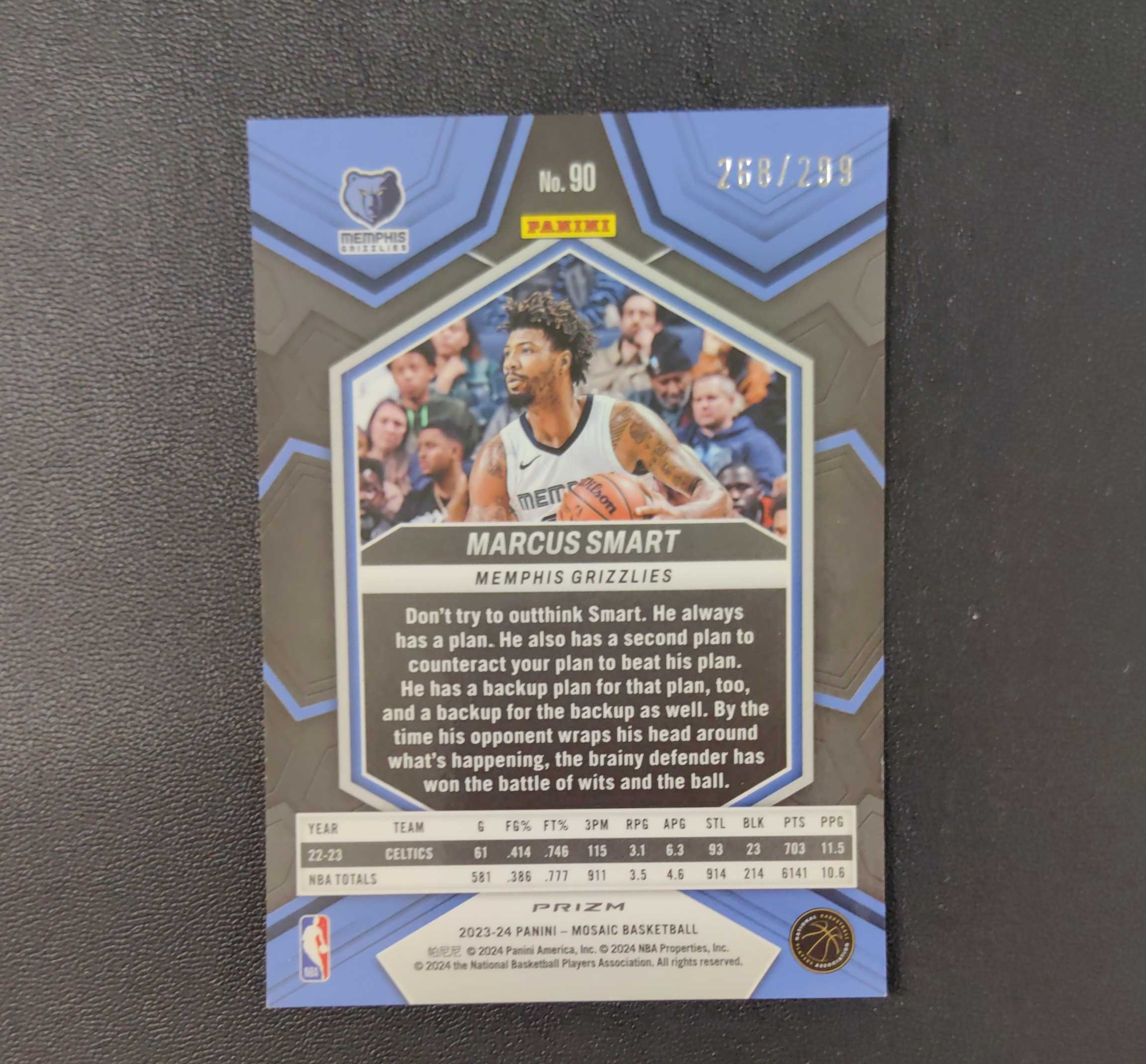 2023-24 Panini Mosaic Marcus Smart 马赛克 灰熊 马库斯 斯玛特 红变形虫折 折射 /299编 东契奇 sga 库里 文班亚马 詹姆斯 多张再拍