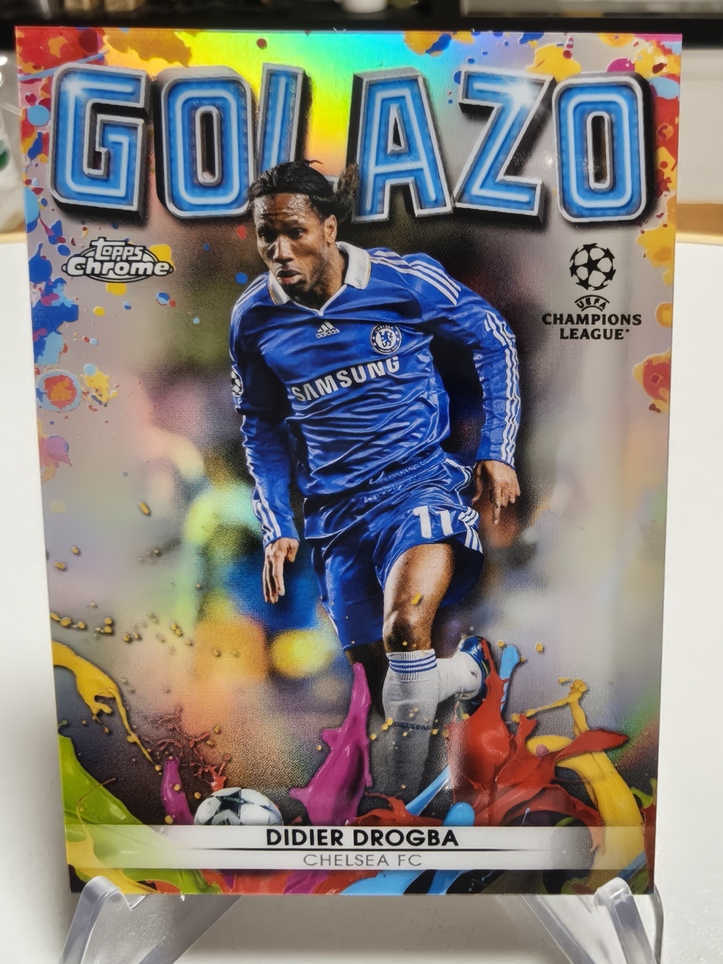 2021-22 Topps Chrome Didier Drogba 欧冠 切尔西 迪迪埃德罗巴 银折 折射 进球力 Golazo 特卡 默认通行品相 细节如图 凑套 收藏必备【拍前务必看描述】
