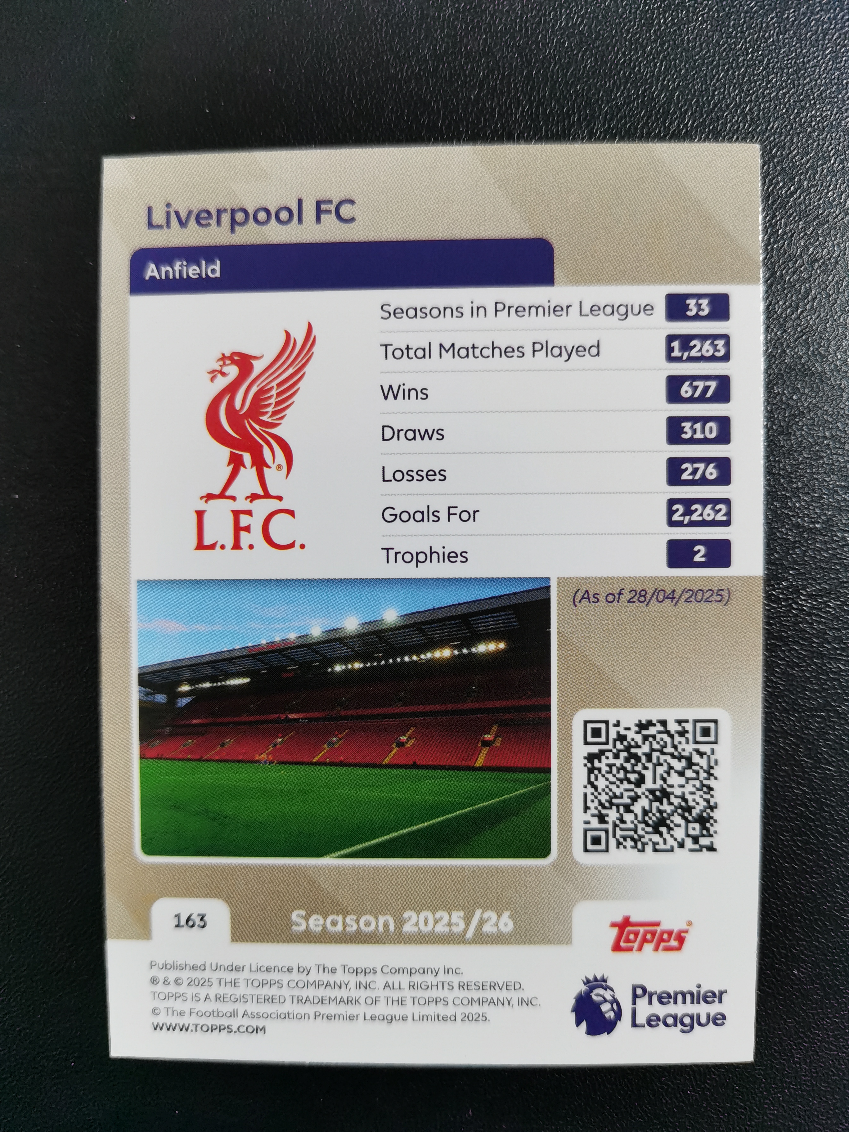 2025 Topps Premier Regis 利物浦 英超队徽特卡 收藏凑套 卡品如图 免费代拍(JJ168)