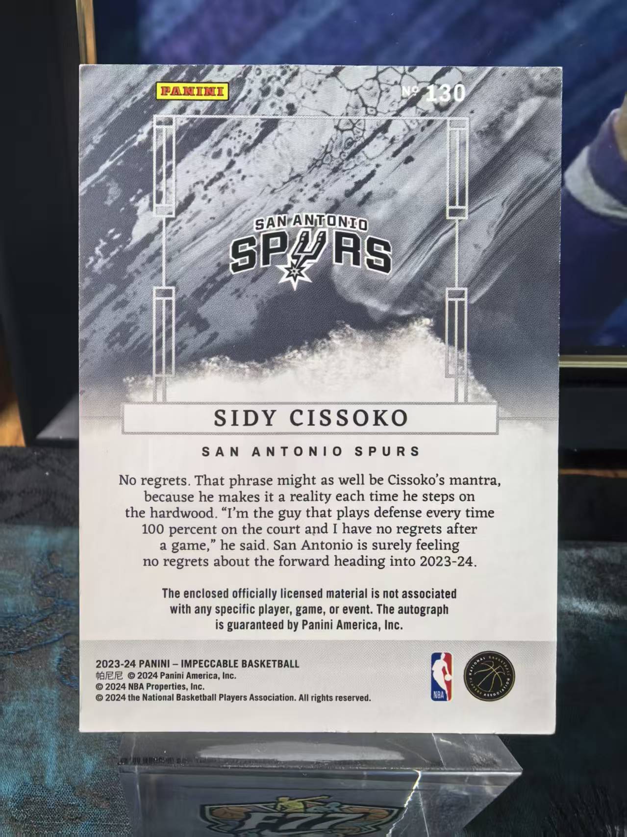 2023-24 Panini Impeccable Sidy Cissoko 西迪 西索科 新秀RC 签字 卡签 物料 patch 41/88编 小真金 RPA 卡品如图 收藏必备 蒙奇