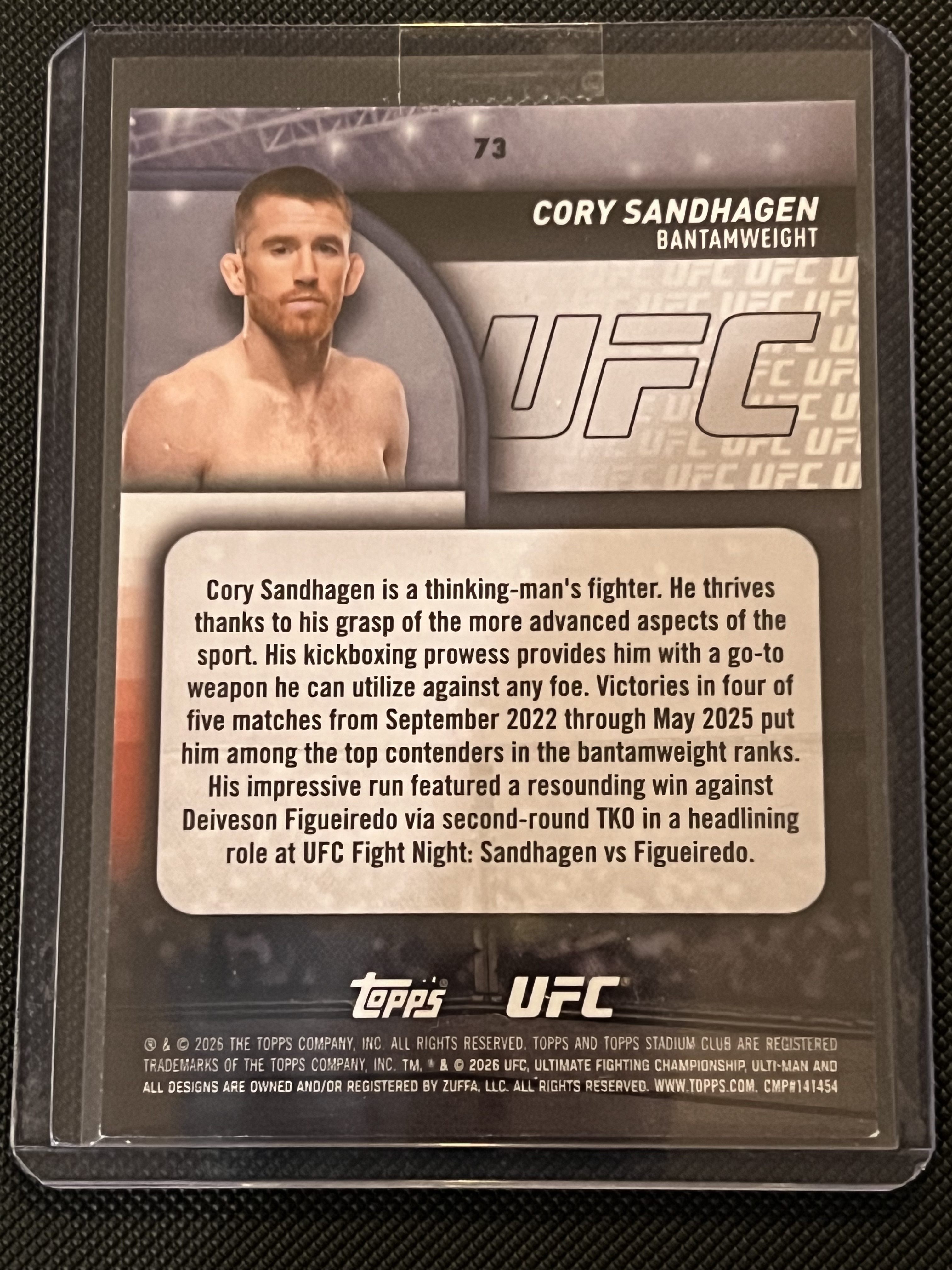 2026 Topps Stadium Club Cory Sandhagen #73 UFC 科里·桑德哈根 99编 青折 平行 折射卡!!凑套必备!!