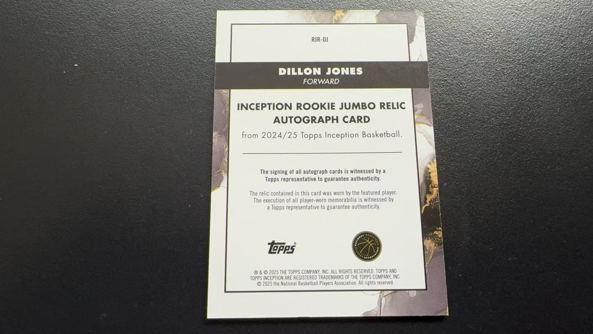 【Pw代卖】2024-25Topps Inception盗梦 Dillon Jones 狄龙 琼斯 雷霆 新秀 RC RPA RJA 大窗物料切割 亲穿物料 签字 卡品如图 收藏必备 萝卜哥