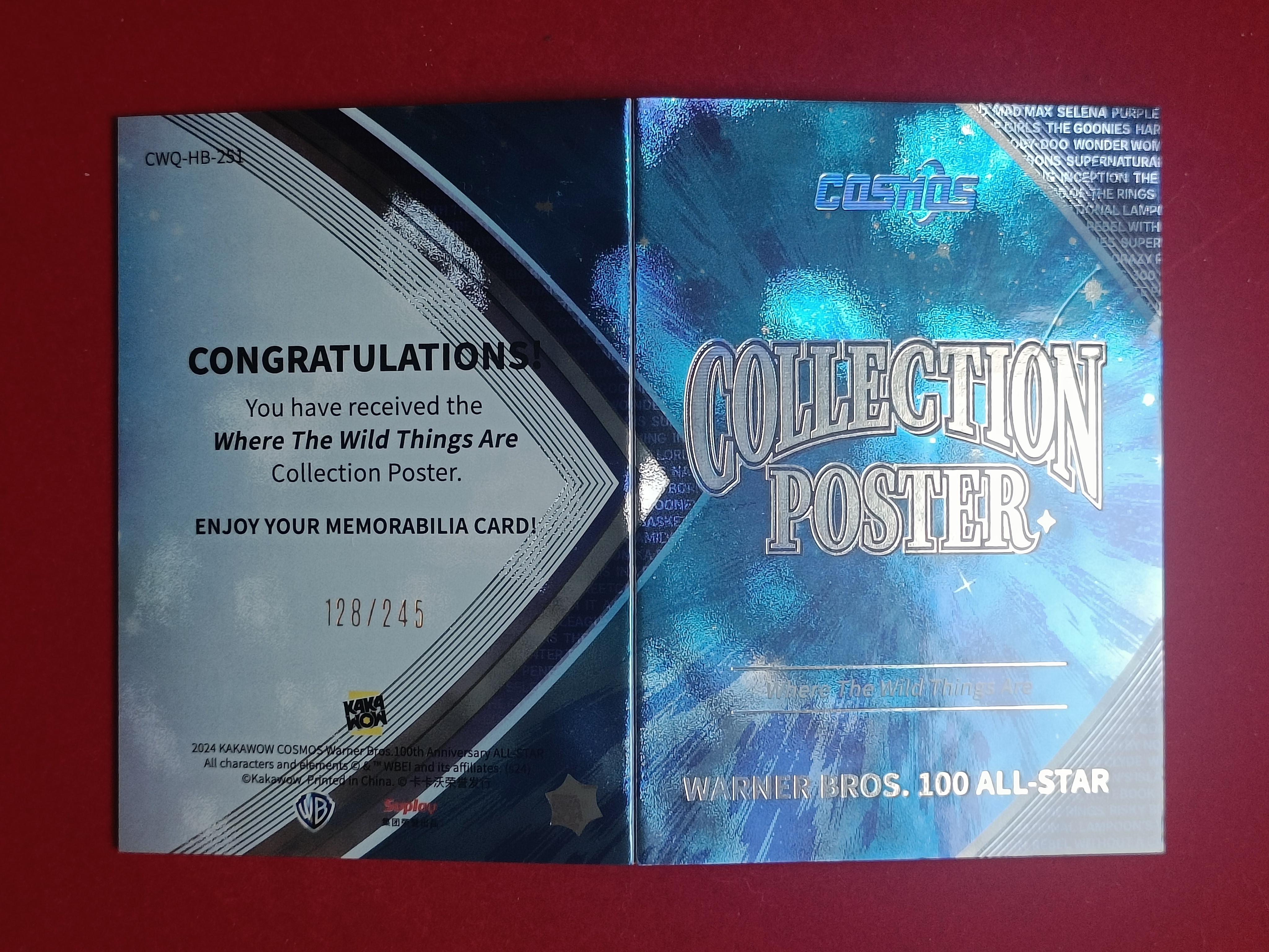 2024 Kakawow COSMOS华纳100周年全明星系列收藏卡 WHERE THE WILD THINGS ARE野兽家园 【谦谦拍卖】CWQ-HB-251 海报小书 128/245编 S001
