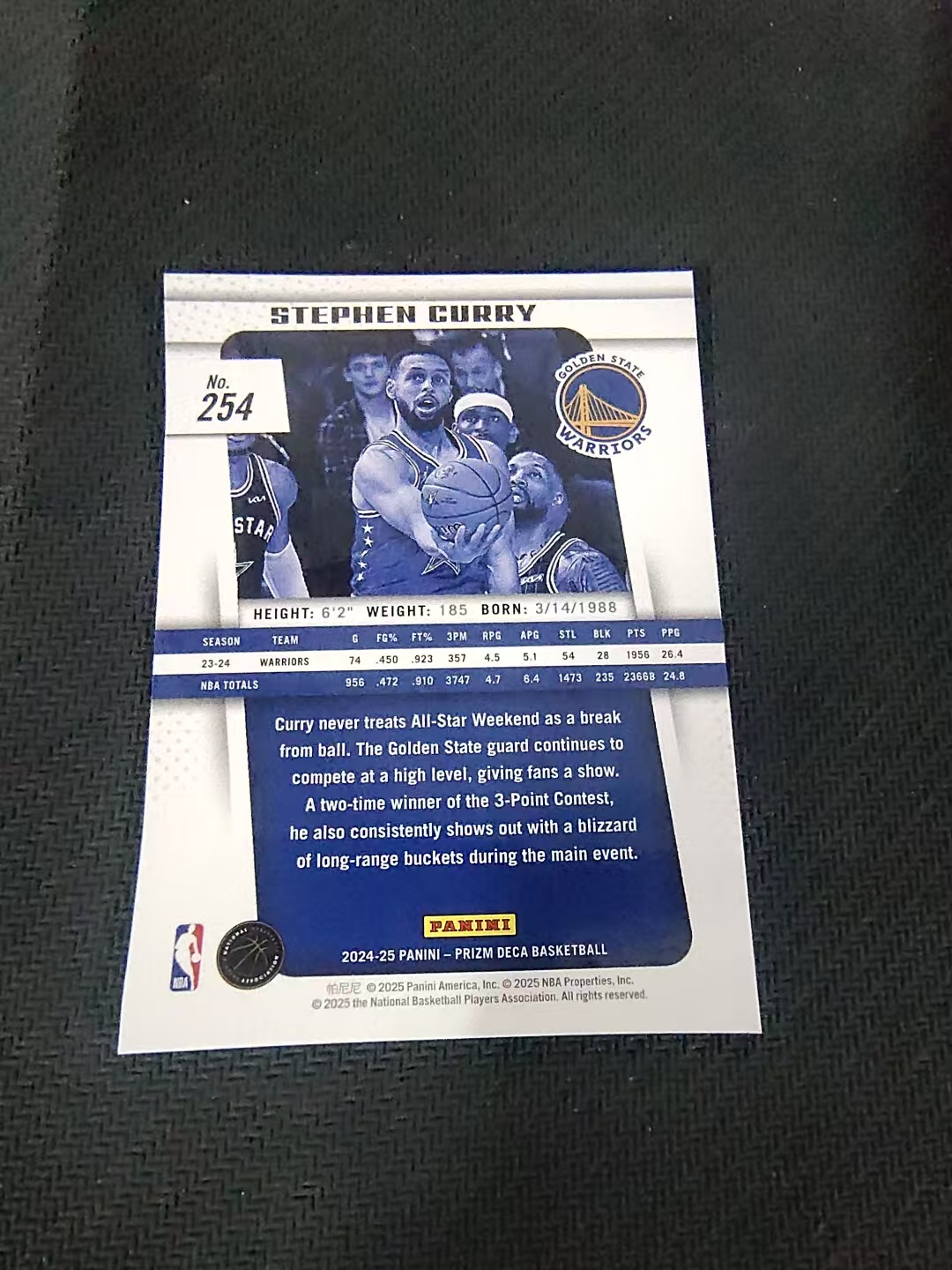【可合并,不累计】2024-25 Panini Prizm Deca Stephen Curry 复刻PZ 斯蒂芬 库里 小学生 萌神 全明星 划痕 边角瑕疵 #254