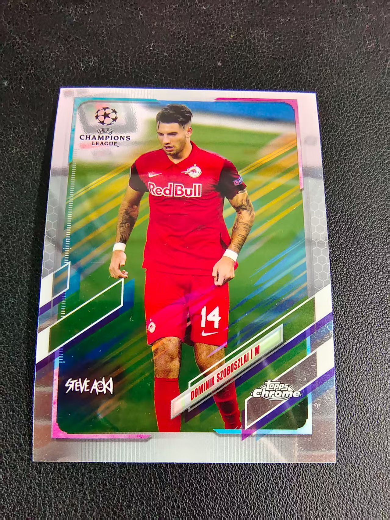 【可合并,不累计】2021 Topps Chrome Dominik Szoboszlai 索伯斯洛伊 莱比锡红牛 欧冠 划痕 边角瑕疵 @26