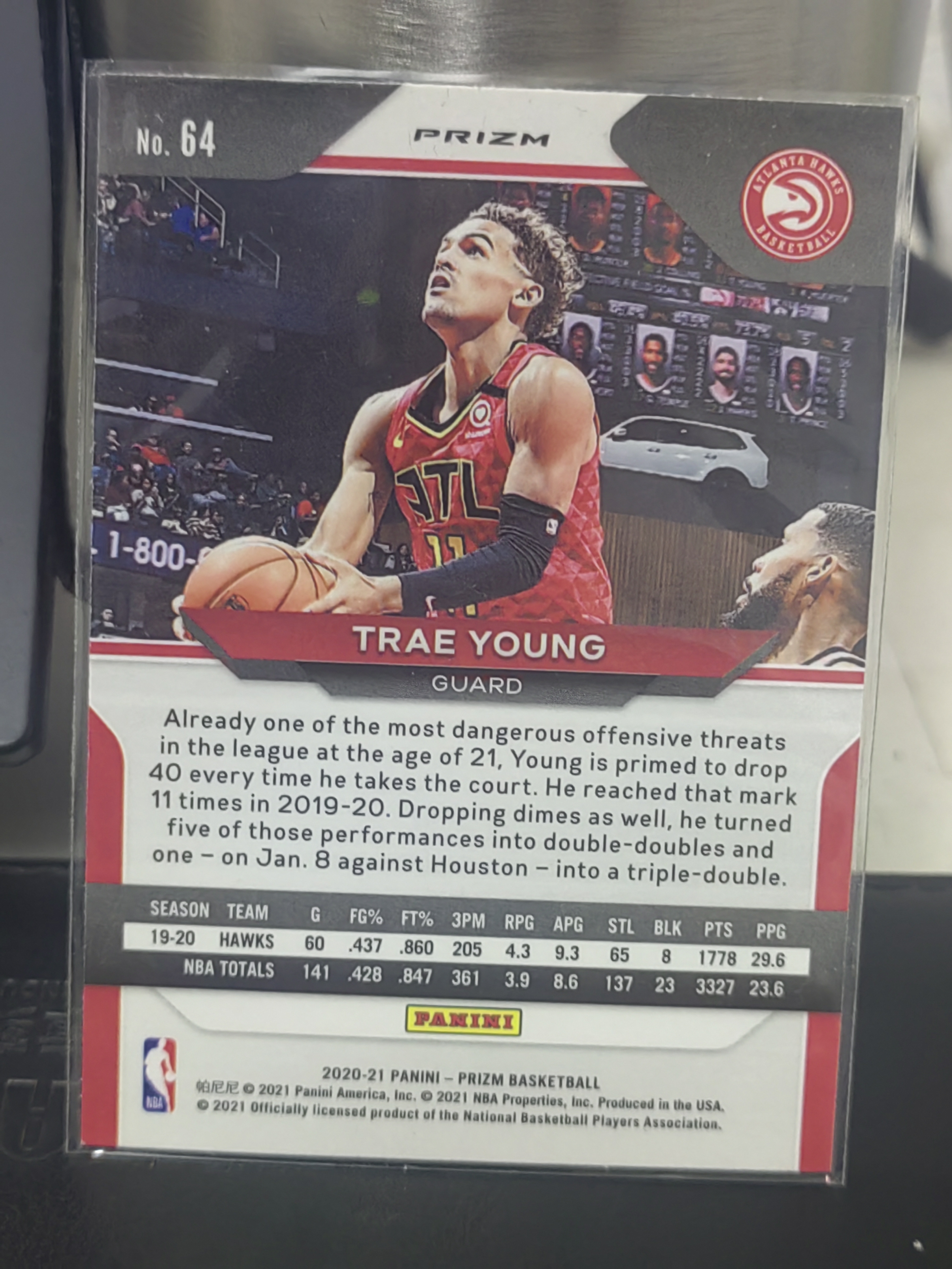 2020-21 Panini Prizm Trae Young PZ 三色折 特雷 杨 老鹰 篮 白边白角 不保卡品 卡品如图