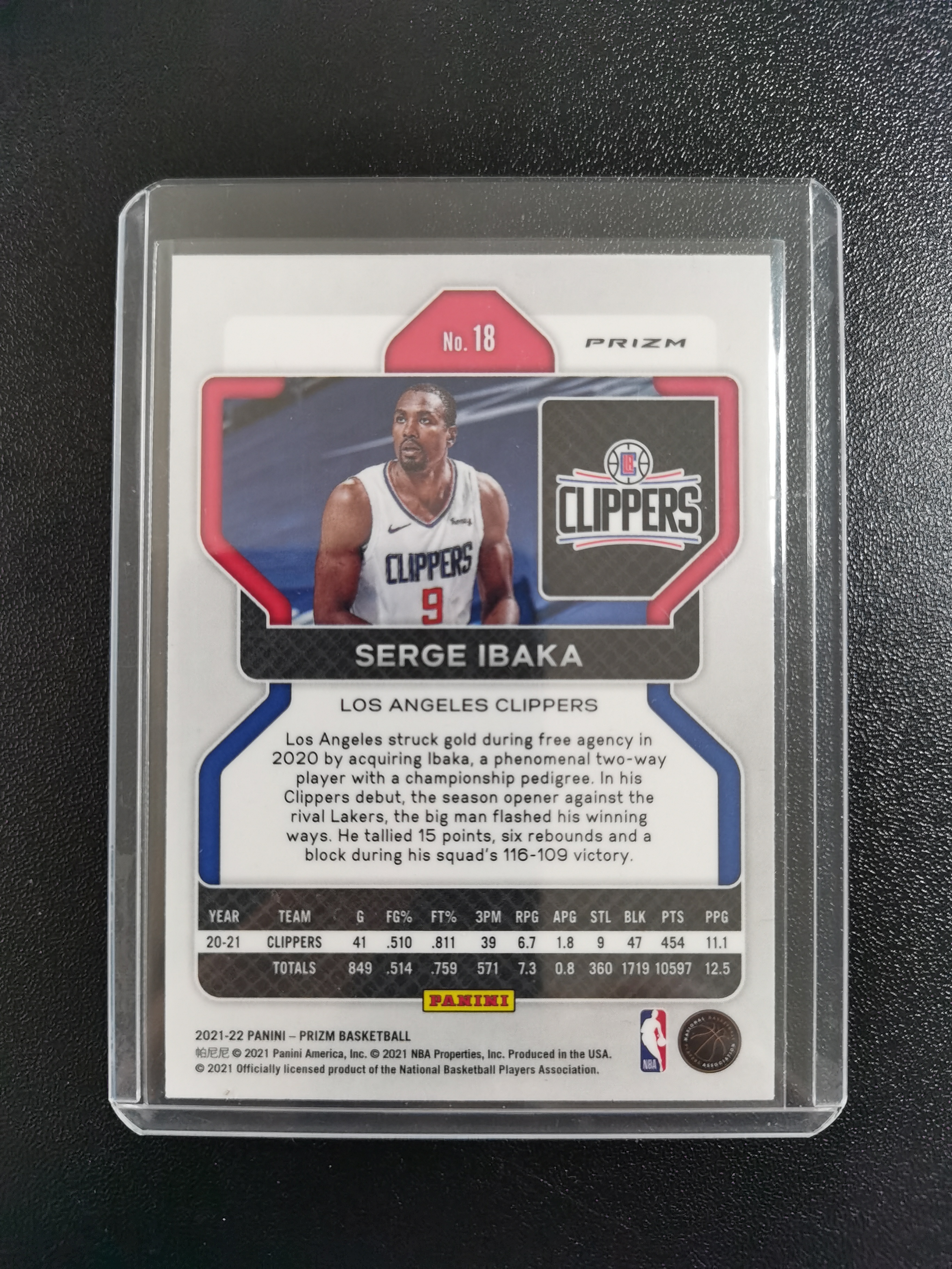 2021-22 Panini Prizm Serge Ibaka 赛尔吉伊巴卡 快船 PZ系列 绿折 收藏凑套 卡品如图 免费代拍LM