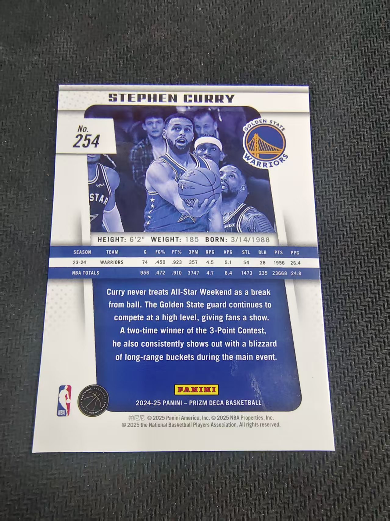 【可合并,不累计】2024-25 Panini Prizm Deca Stephen Curry 复刻PZ 斯蒂芬 库里 小学生 萌神 全明星 划痕 边角瑕疵 #254