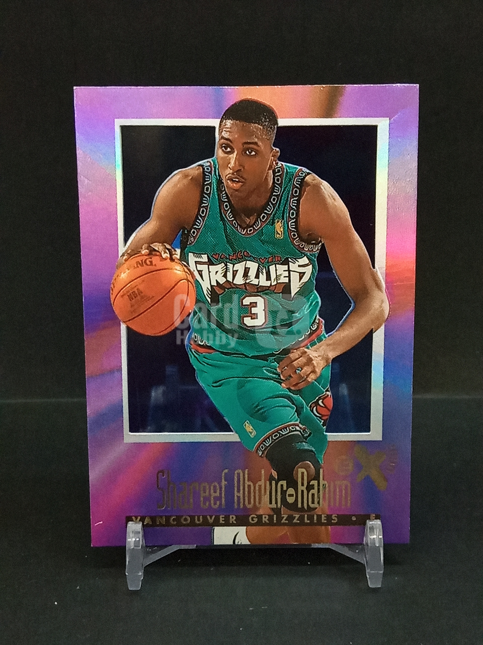 【DC拍卖】9.29小科比(微瑕) `1996-97 Skybox E-X2000 #76 Shareef Abdur-Rahim 谢里夫阿卜杜拉希姆 温哥华灰熊 紫粉渐变胶片折射老球星卡`