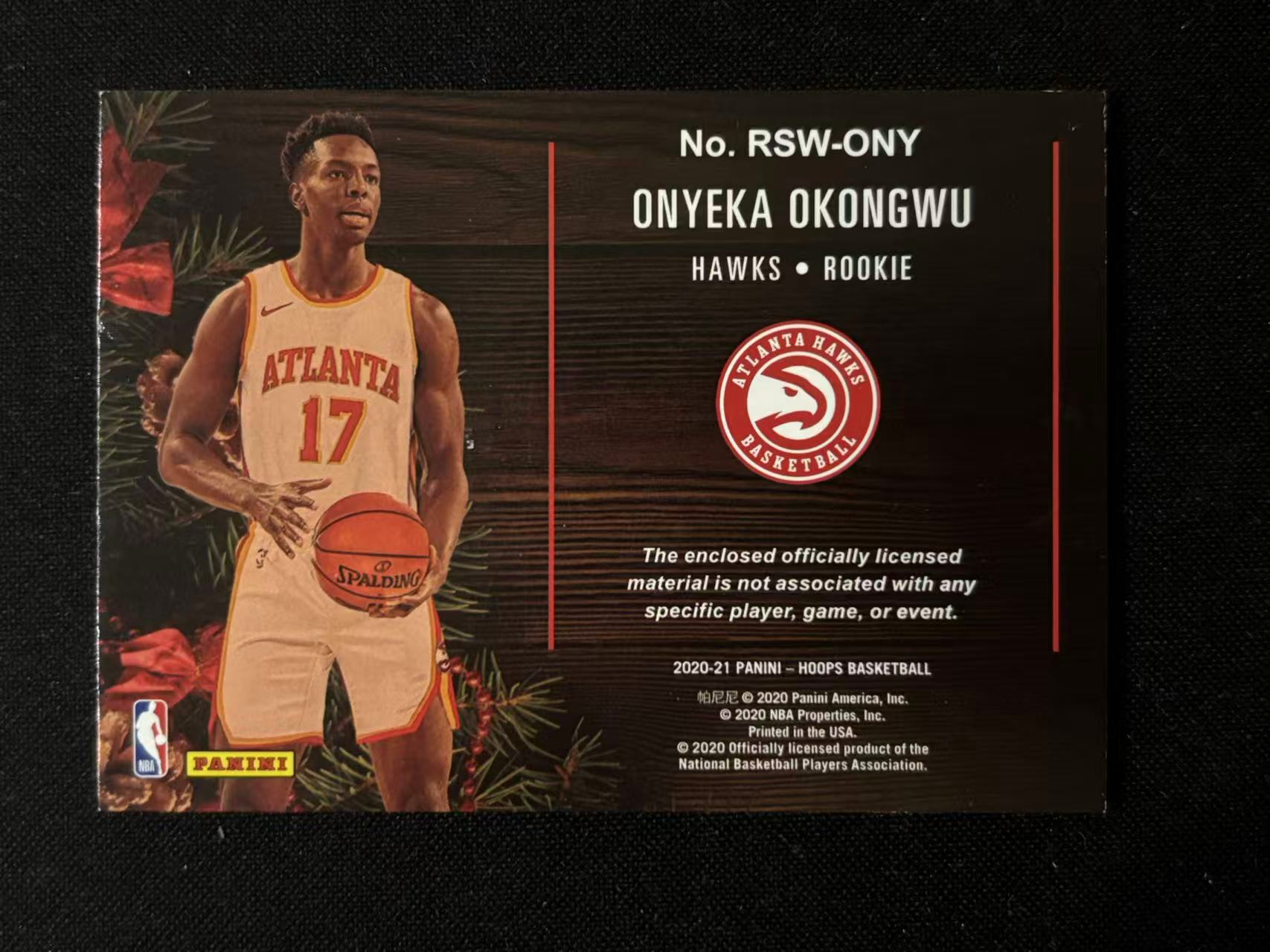 【星辰】PANINI 20-21 HOOPS系列 圣诞 奥孔武 老鹰 球衣 物料 PATCH